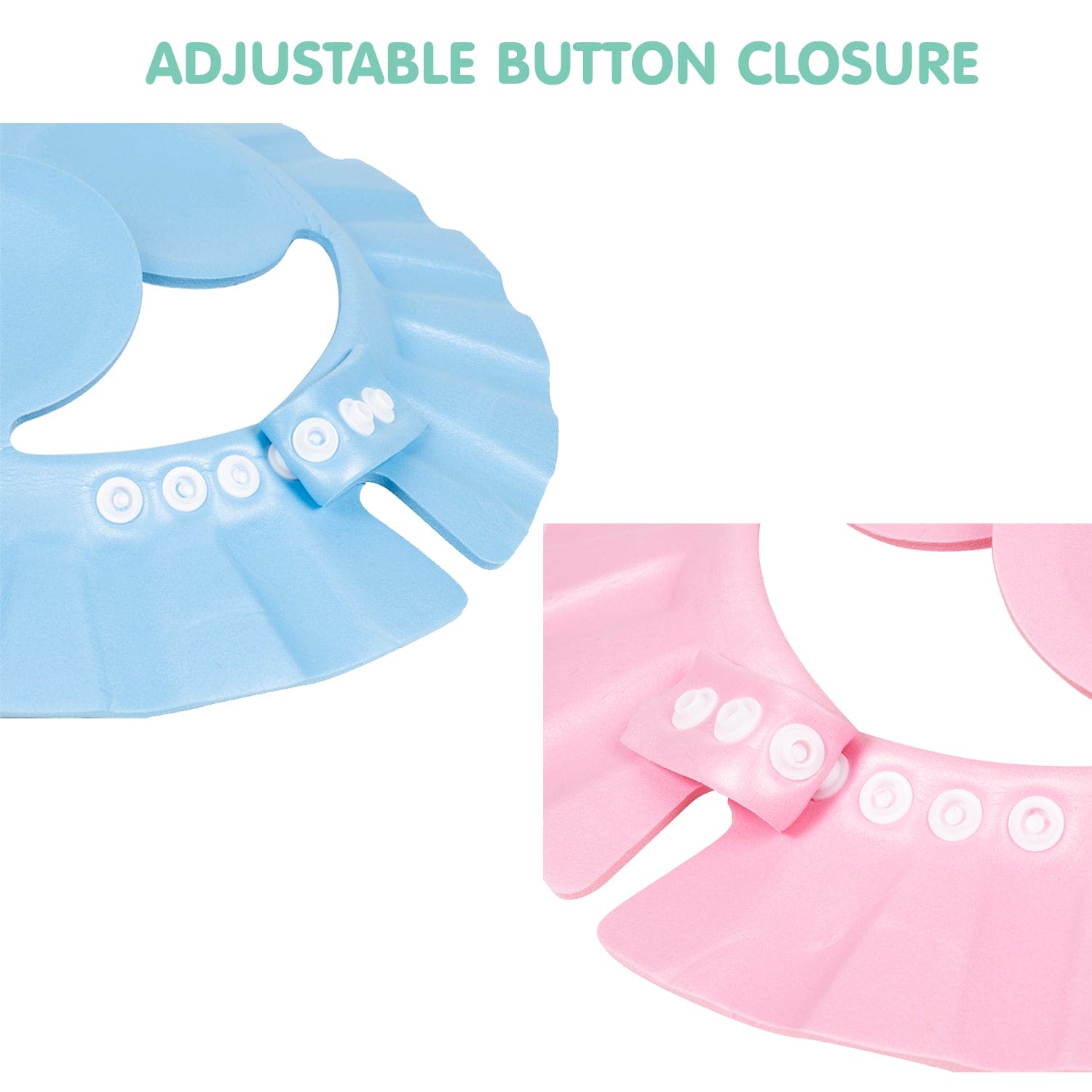 Baby Moo No Tears Safe Adjustable Bathing Shower Cap Pack of 2 - Pink, Blue
