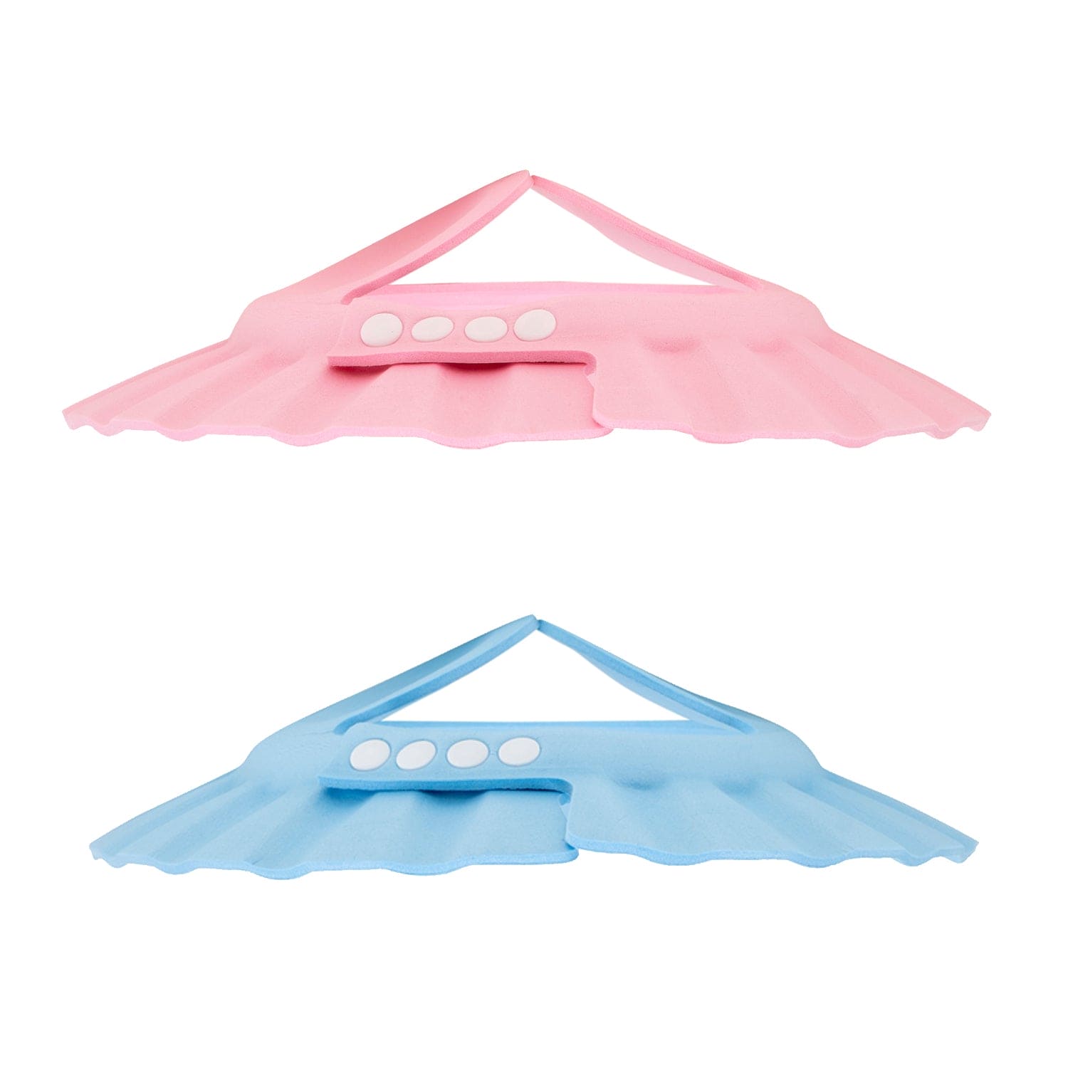 Baby Moo No Tears Safe Adjustable Bathing Shower Cap Pack of 2 - Pink, Blue