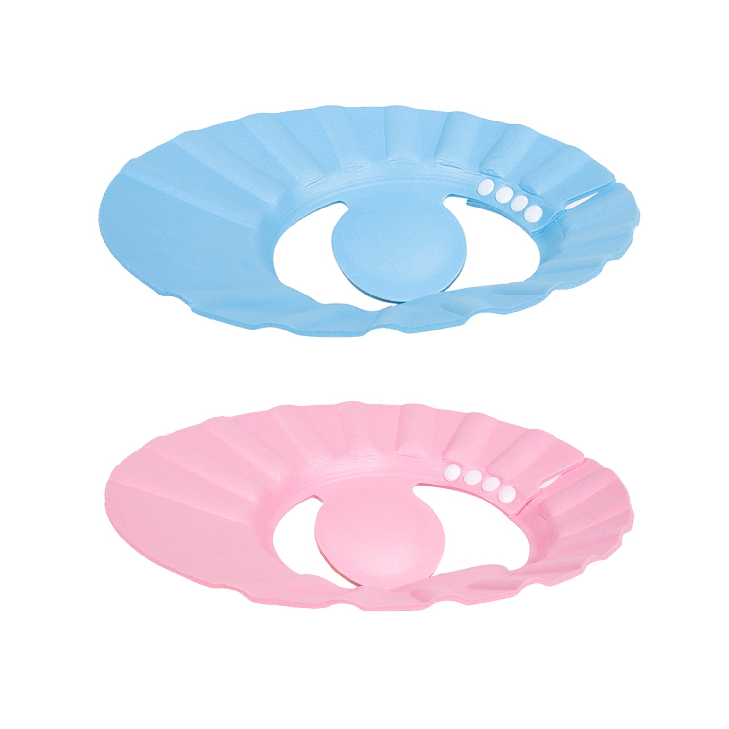 Baby Moo No Tears Safe Adjustable Bathing Shower Cap Pack of 2 - Pink, Blue