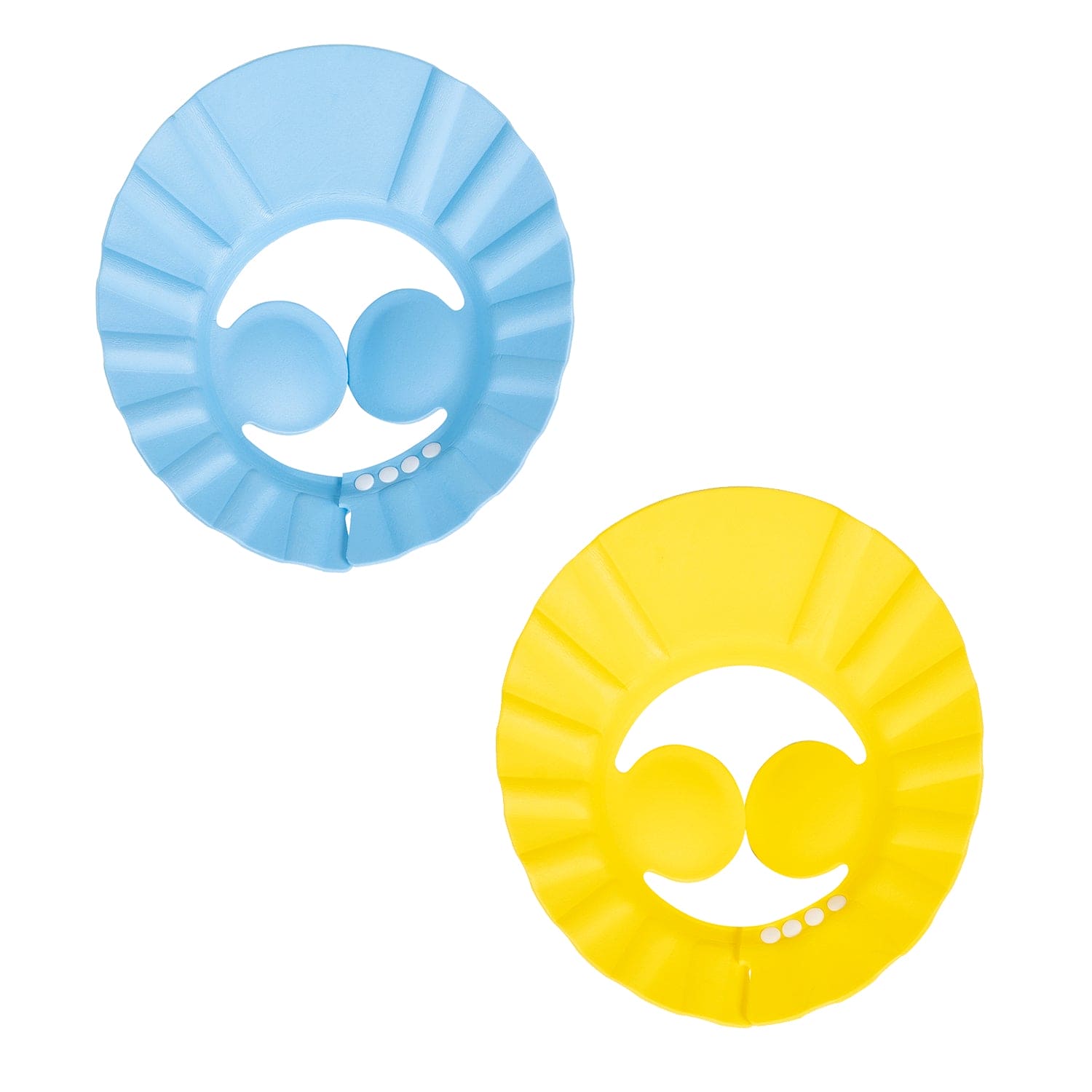 Baby Moo No Tears Safe Adjustable Bathing Shower Cap Pack of 2 - Yellow, Blue