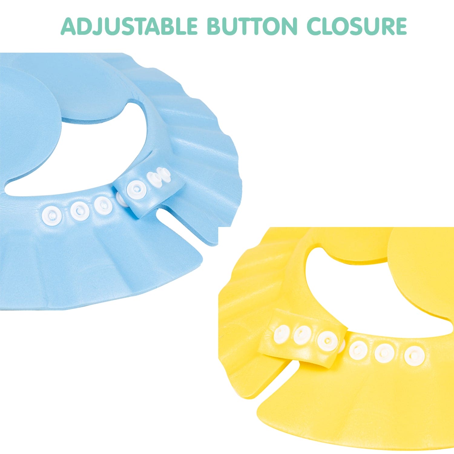 Baby Moo No Tears Safe Adjustable Bathing Shower Cap Pack of 2 - Yellow, Blue