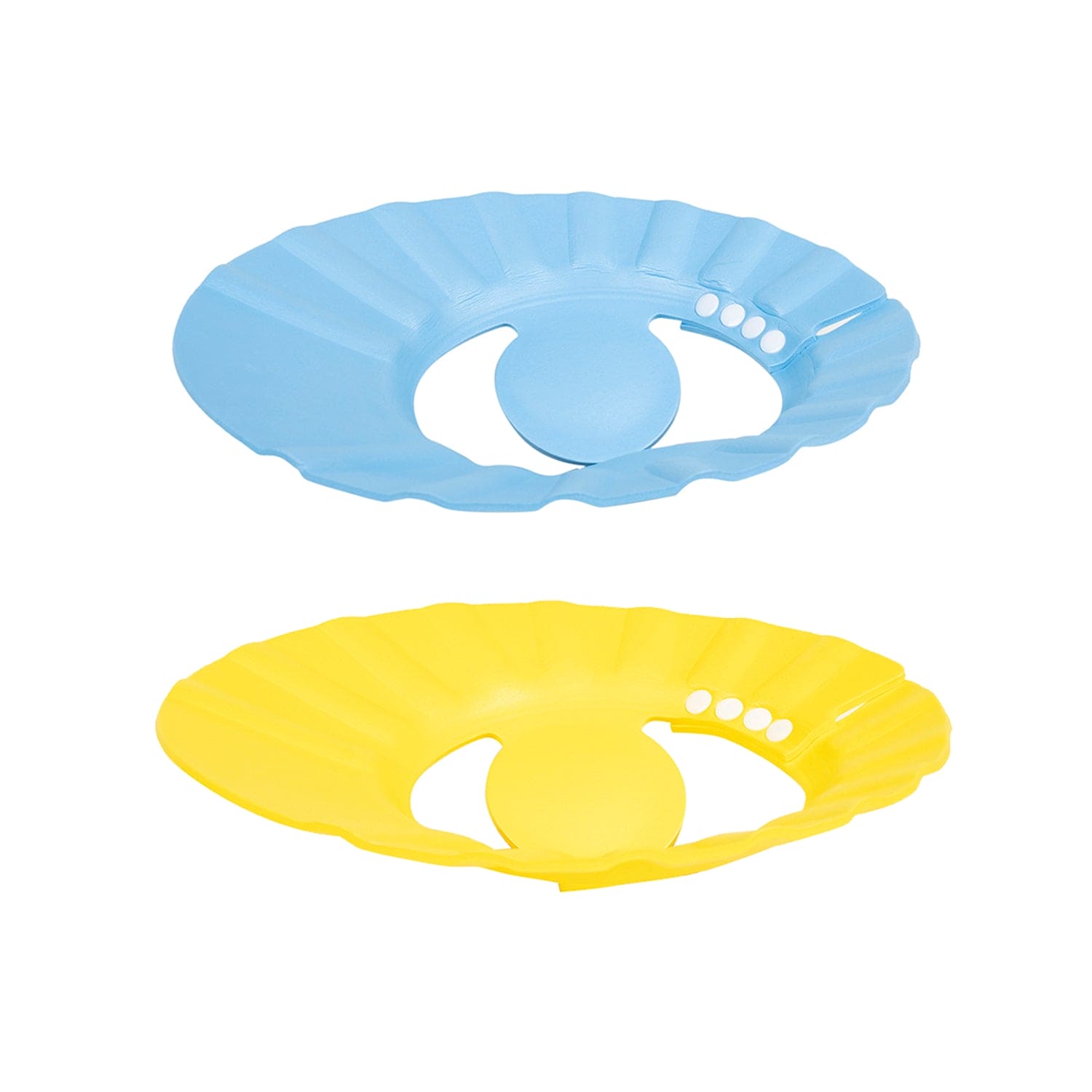 Baby Moo No Tears Safe Adjustable Bathing Shower Cap Pack of 2 - Yellow, Blue