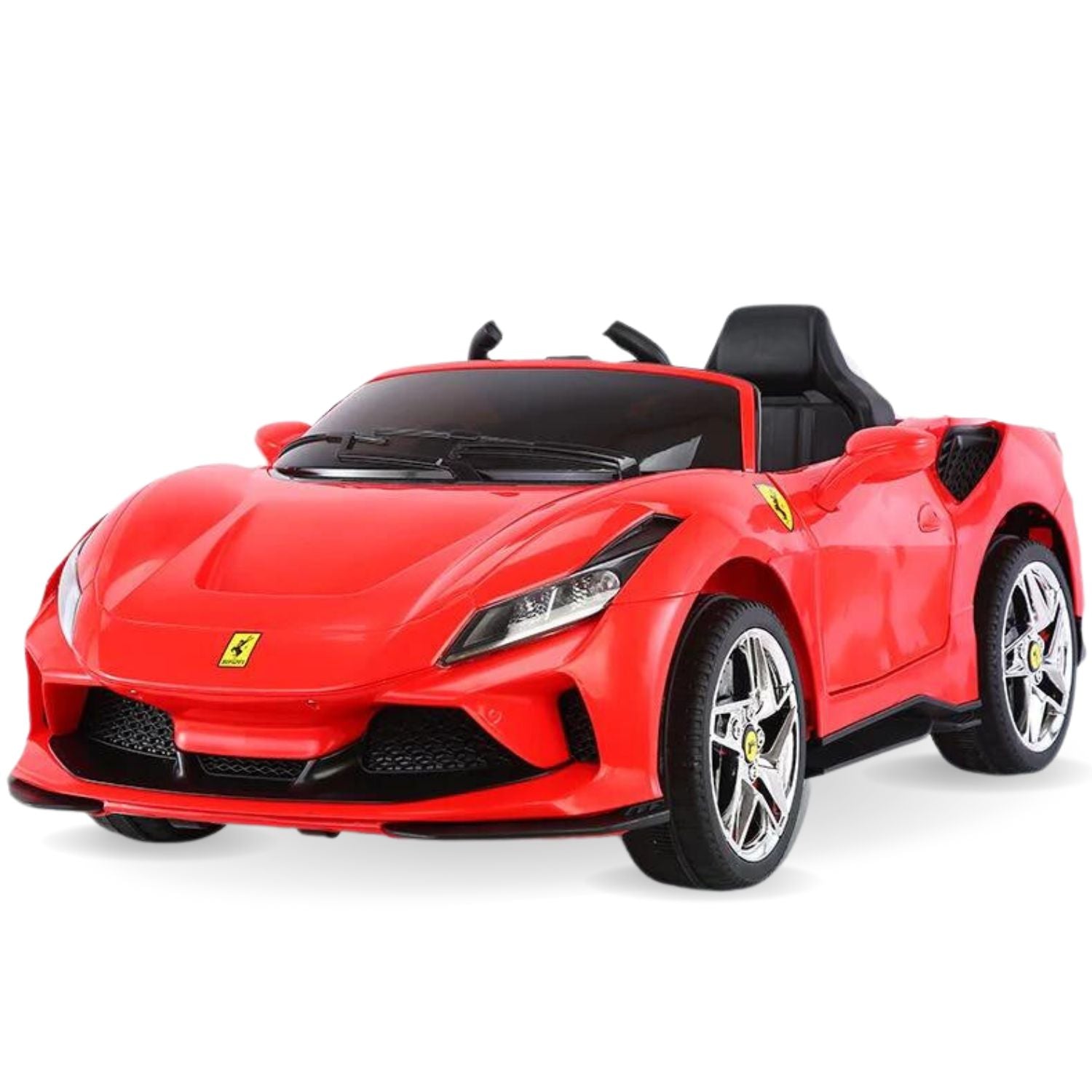 Baby Moo Ferrari F8 12V Battery Operated Ride On Car for Kids | Remote Control | Rechargeable Battery | USB MP3 Player | Ages 2-8 - Red - Baby Moo