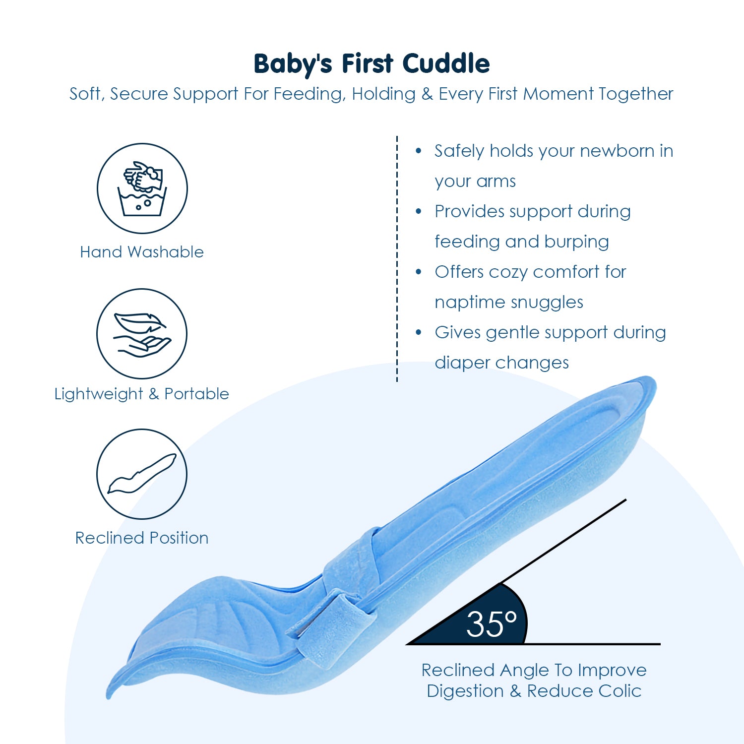 Baby Moo 2-in-1 Ergonomic Baby Carrier & Feeding Pillow - Blue