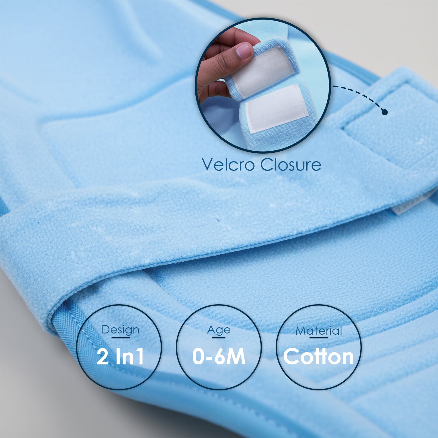 Baby Moo 2-in-1 Ergonomic Baby Carrier & Feeding Pillow - Blue