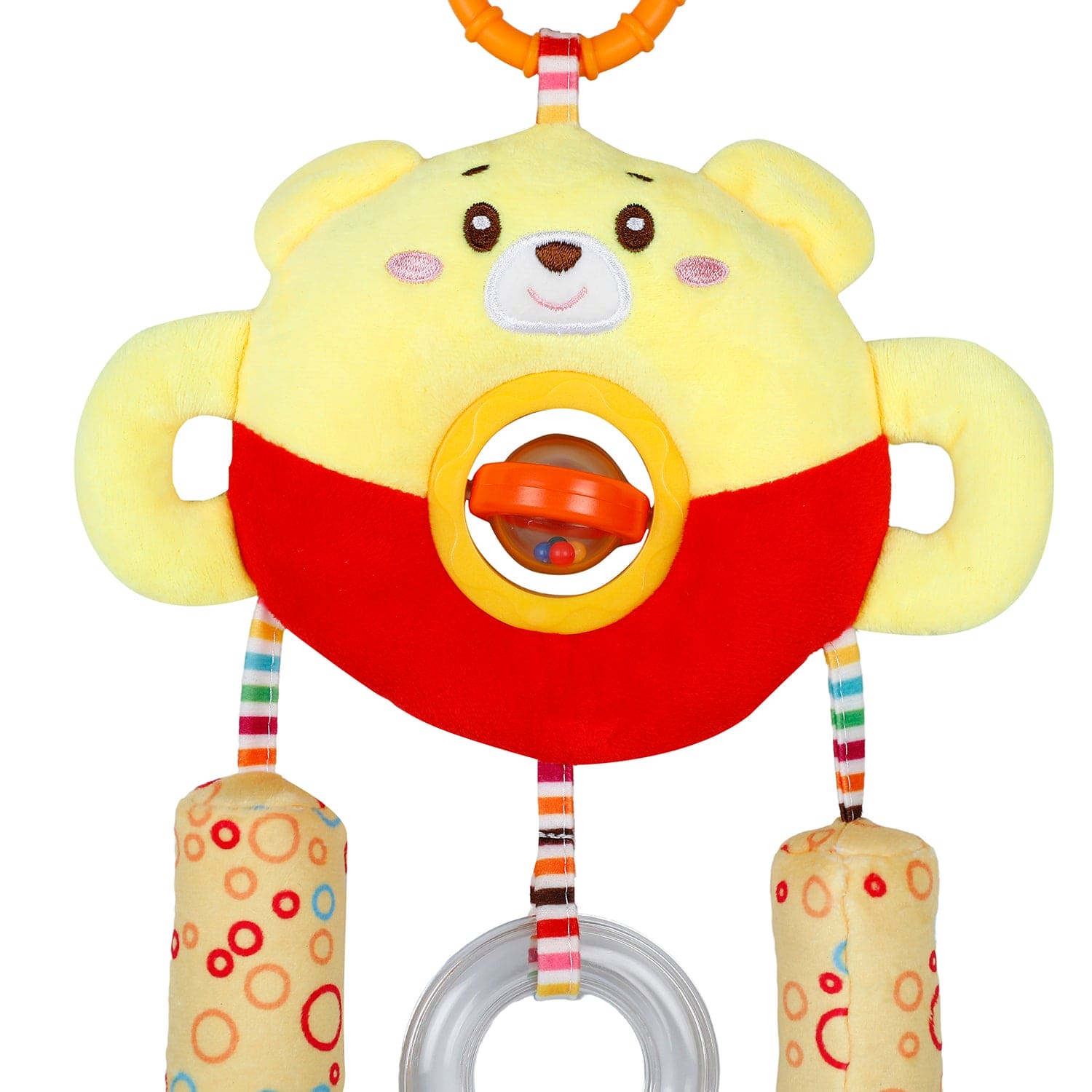 Baby Moo Star Moon Wind Chime With Squeaker Hanging Toy With Teether - Yellow