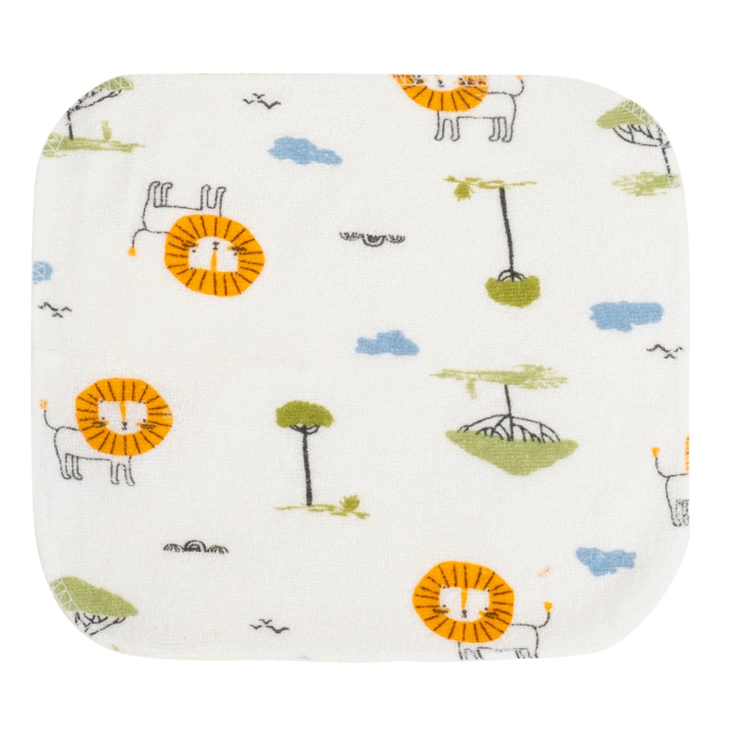 Baby Moo Little Blossoms Soft And Absorbent Handkerchief Napkins For Infant Face And Body Pack Of 12 Wash Cloth - Green
