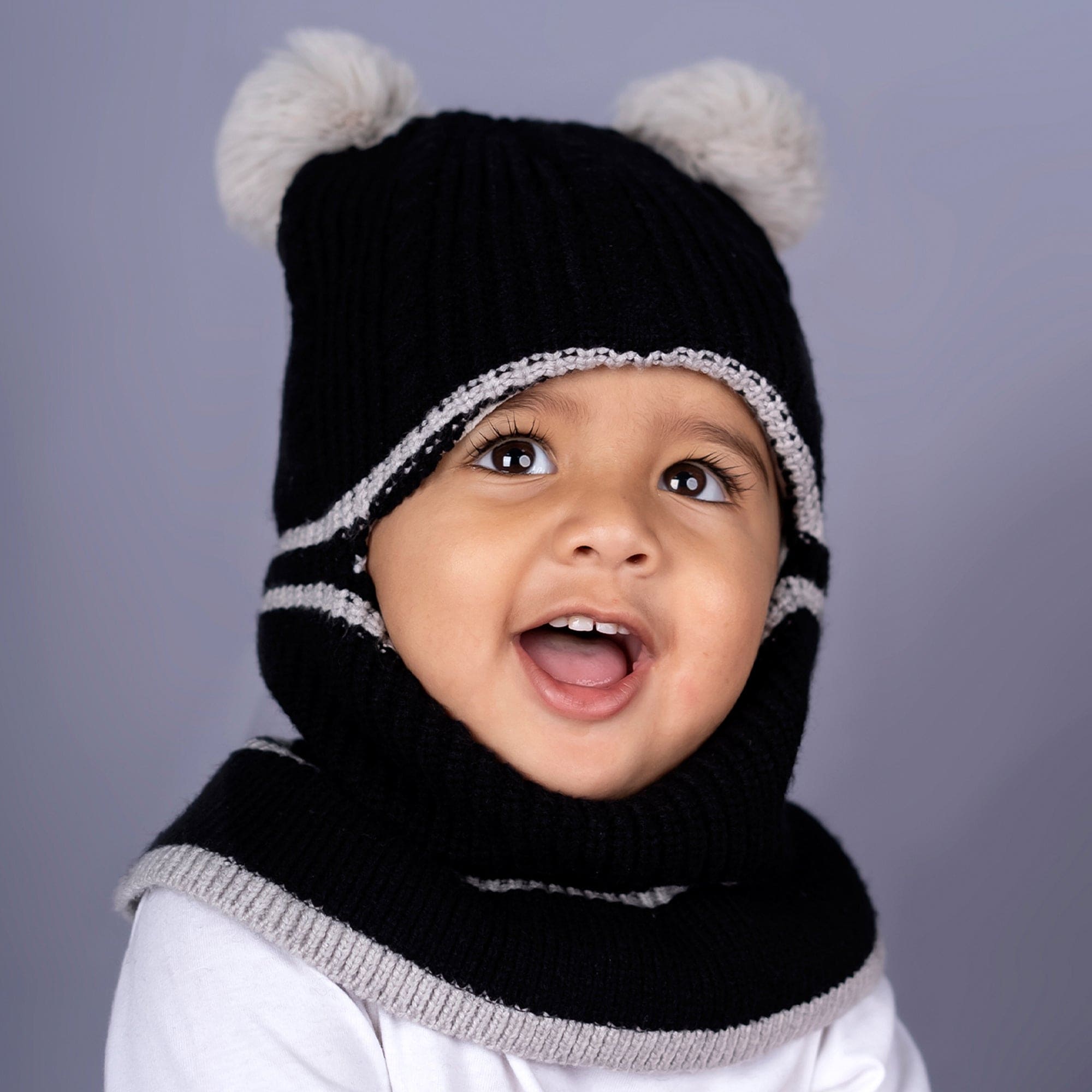 Pom Pom Monkey Cap For Year Old Baby Moo Pom Pom Winter Monkey