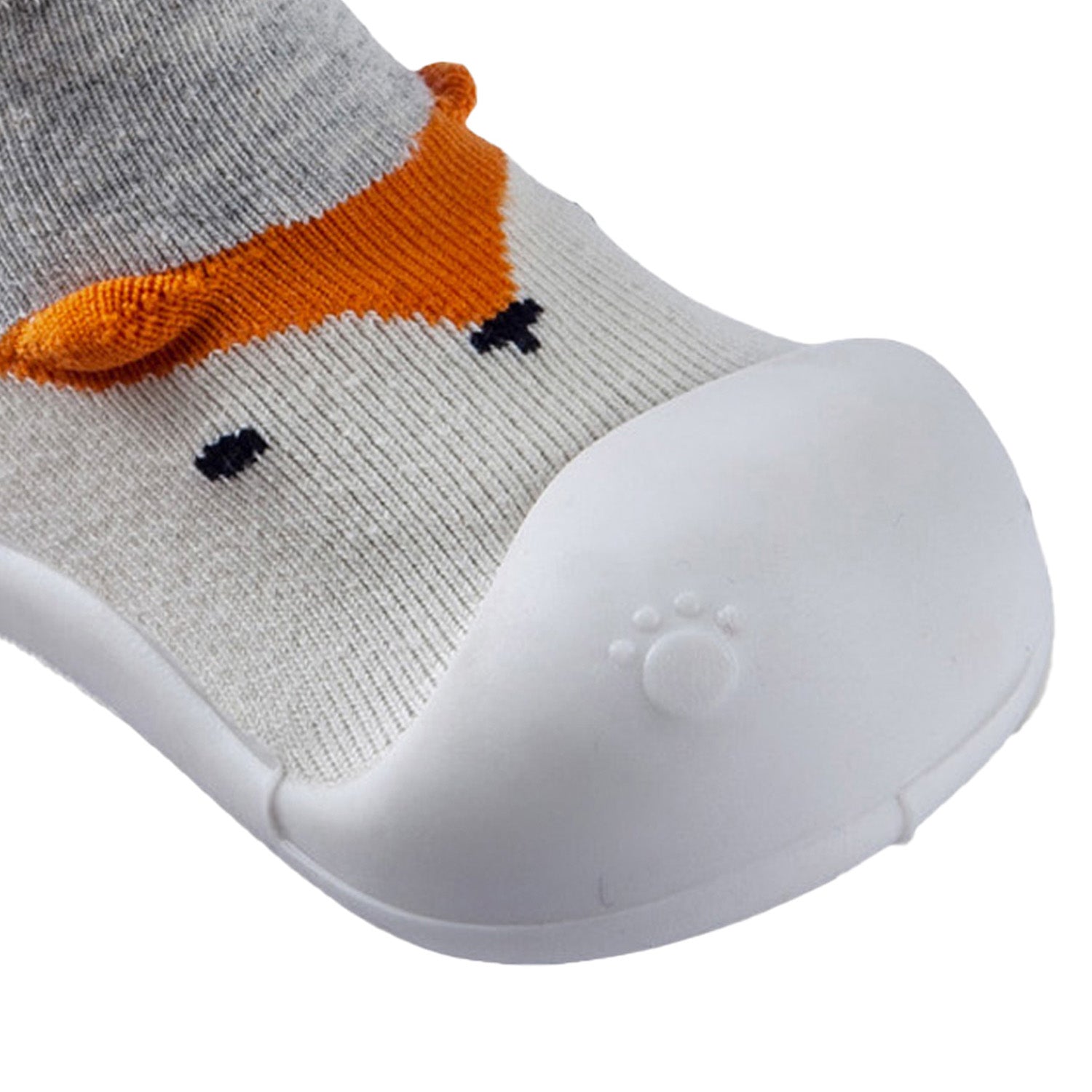 Newborn Anti-Skid Rubber Sole Slip-On Shoes Fox - Grey