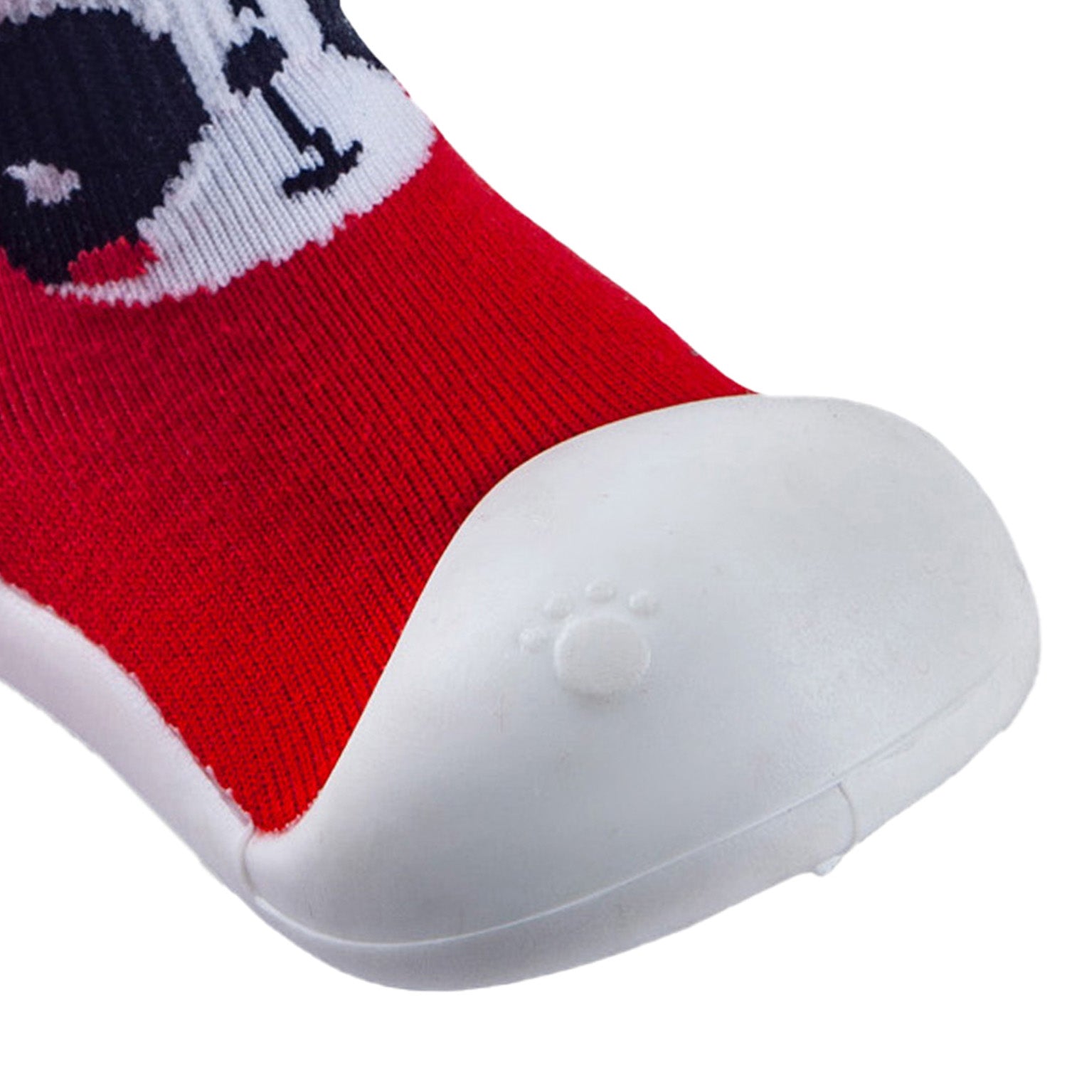 Newborn Anti-Skid Rubber Sole Slip-On Shoes Panda - Red