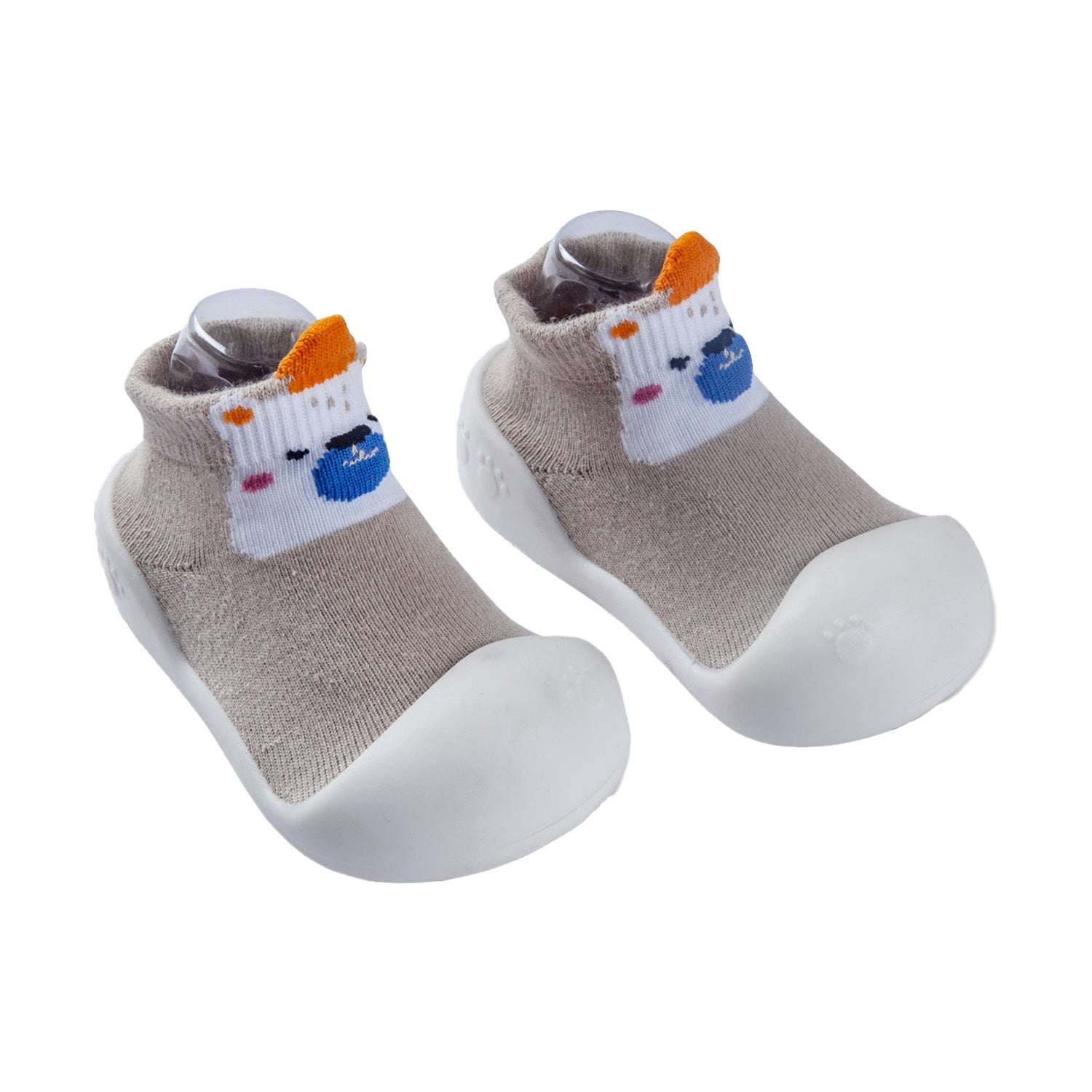 Newborn Anti-Skid Rubber Sole Slip-On Shoes Teddy - Beige