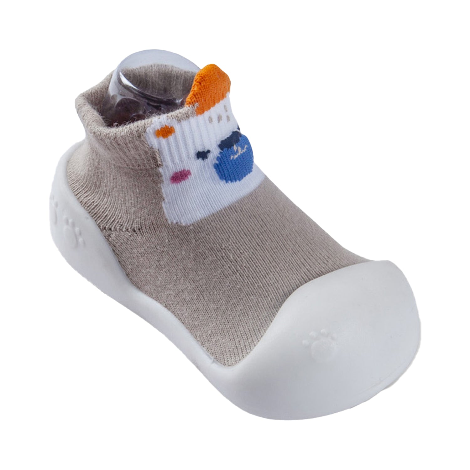 Newborn Anti-Skid Rubber Sole Slip-On Shoes Teddy - Beige