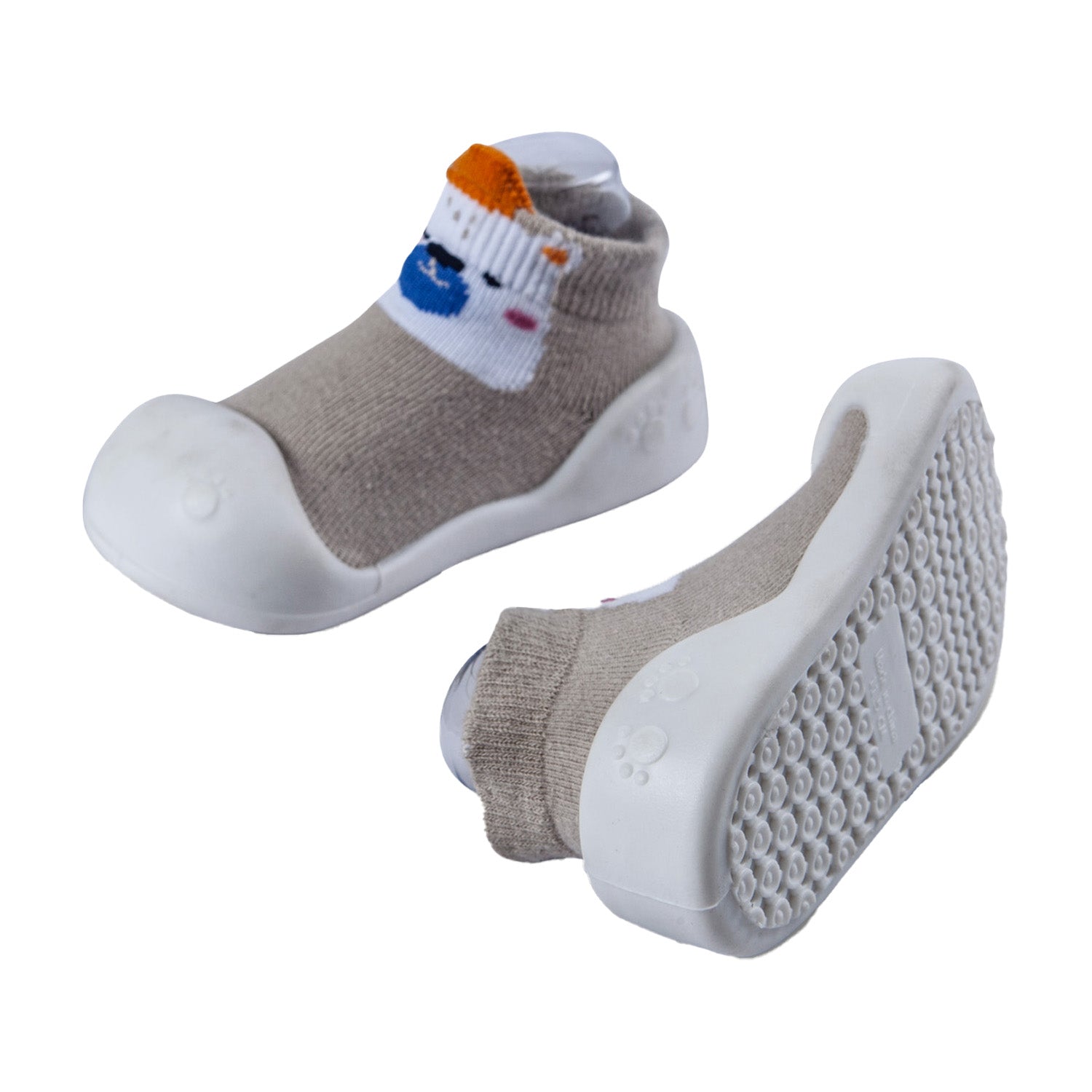 Newborn Anti-Skid Rubber Sole Slip-On Shoes Teddy - Beige