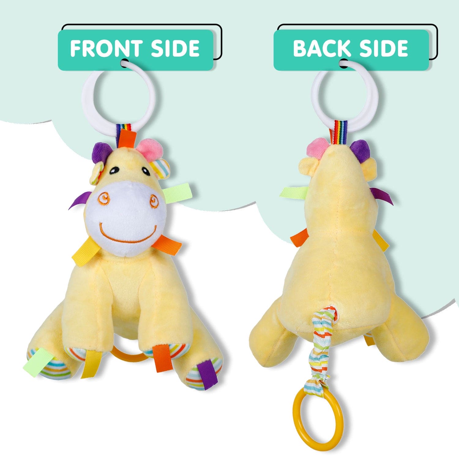 Baby Moo Baby Giraffe Hanging Musical Pulling Toy - Yellow