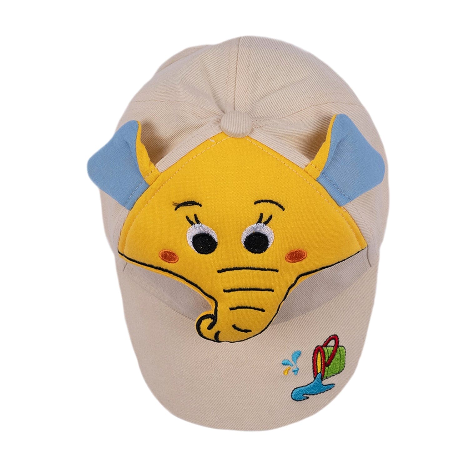 Baby Moo 3D Elephant Cartoon Character Cap - Beige, Yellow