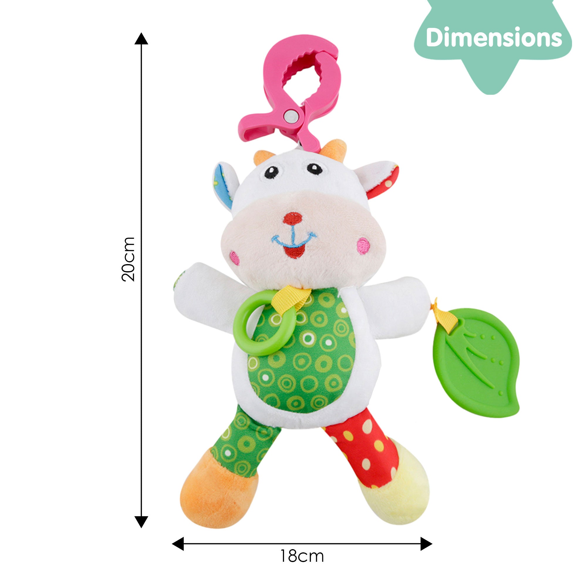 Calf White Pulling Toy With Teether