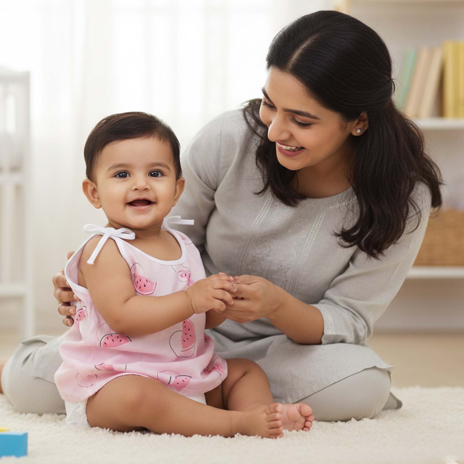 Baby Moo Candy Crush Round Neck Sleeveless Tie Knot Cotton Jhablas 5 Pcs - Pink, Multicolour