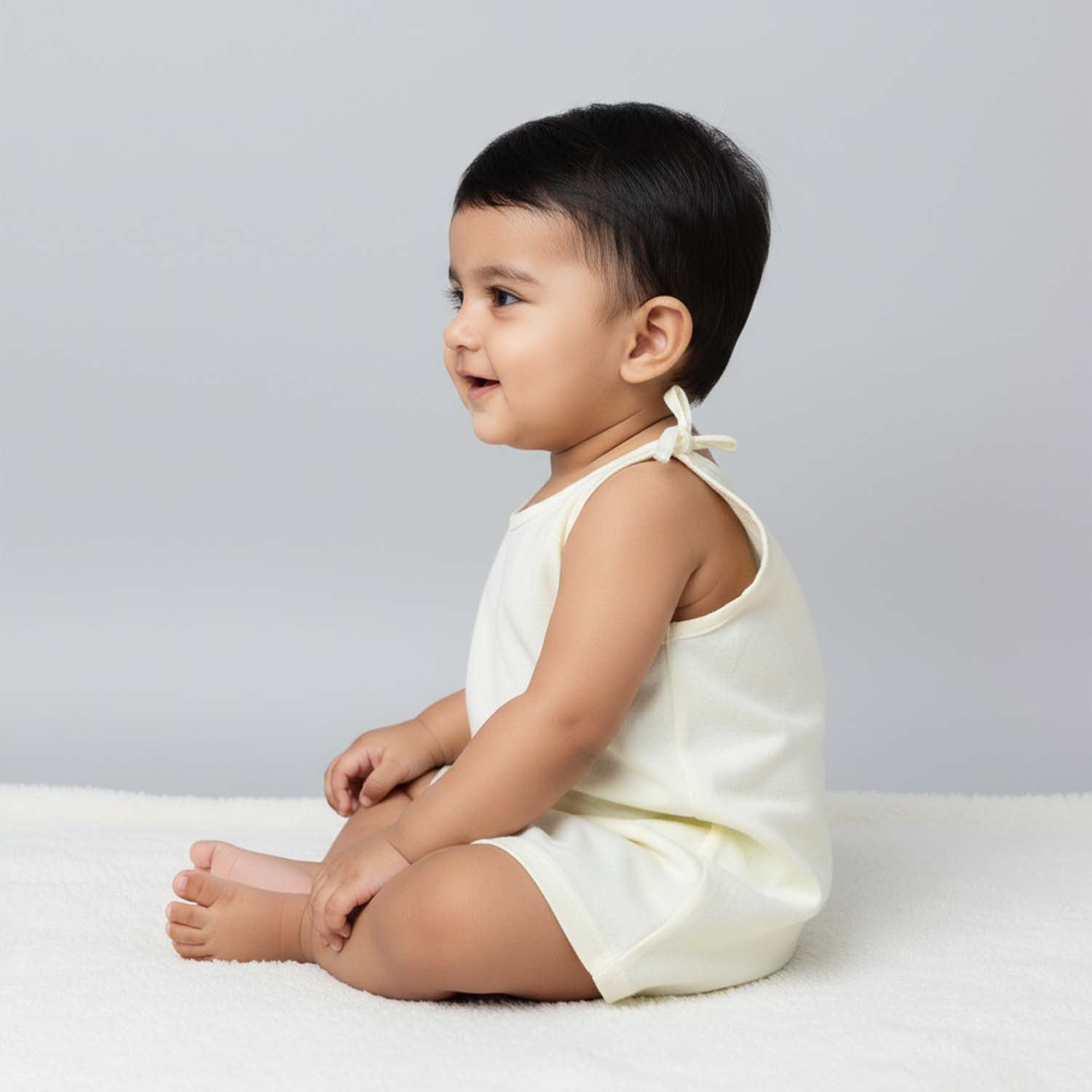 Baby Moo Solid Round Neck Sleeveless Tie Knot Cotton Jhablas 5 Pcs - Pink, Multicolour