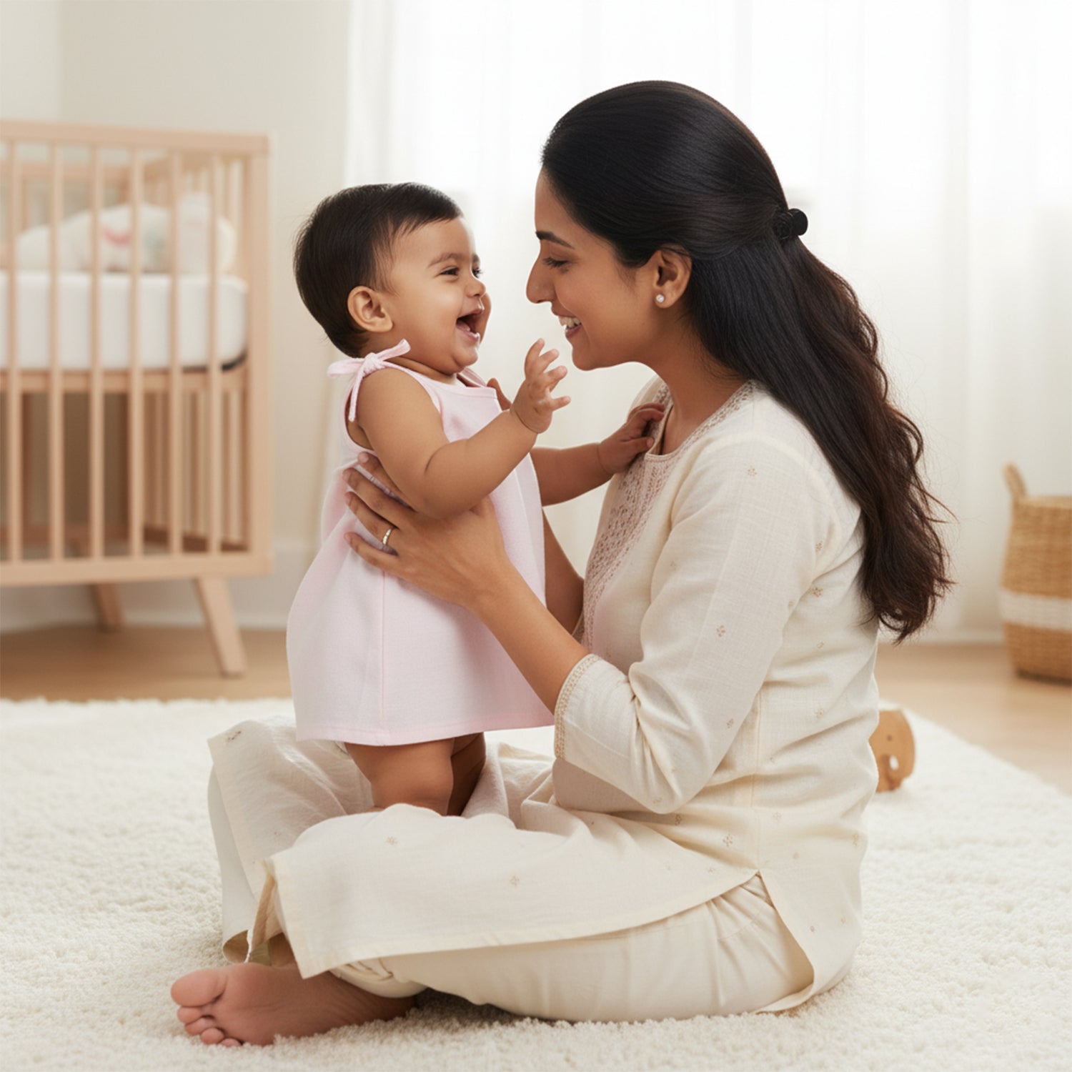 Baby Moo Solid Round Neck Sleeveless Tie Knot Cotton Jhablas 5 Pcs - Pink, Multicolour