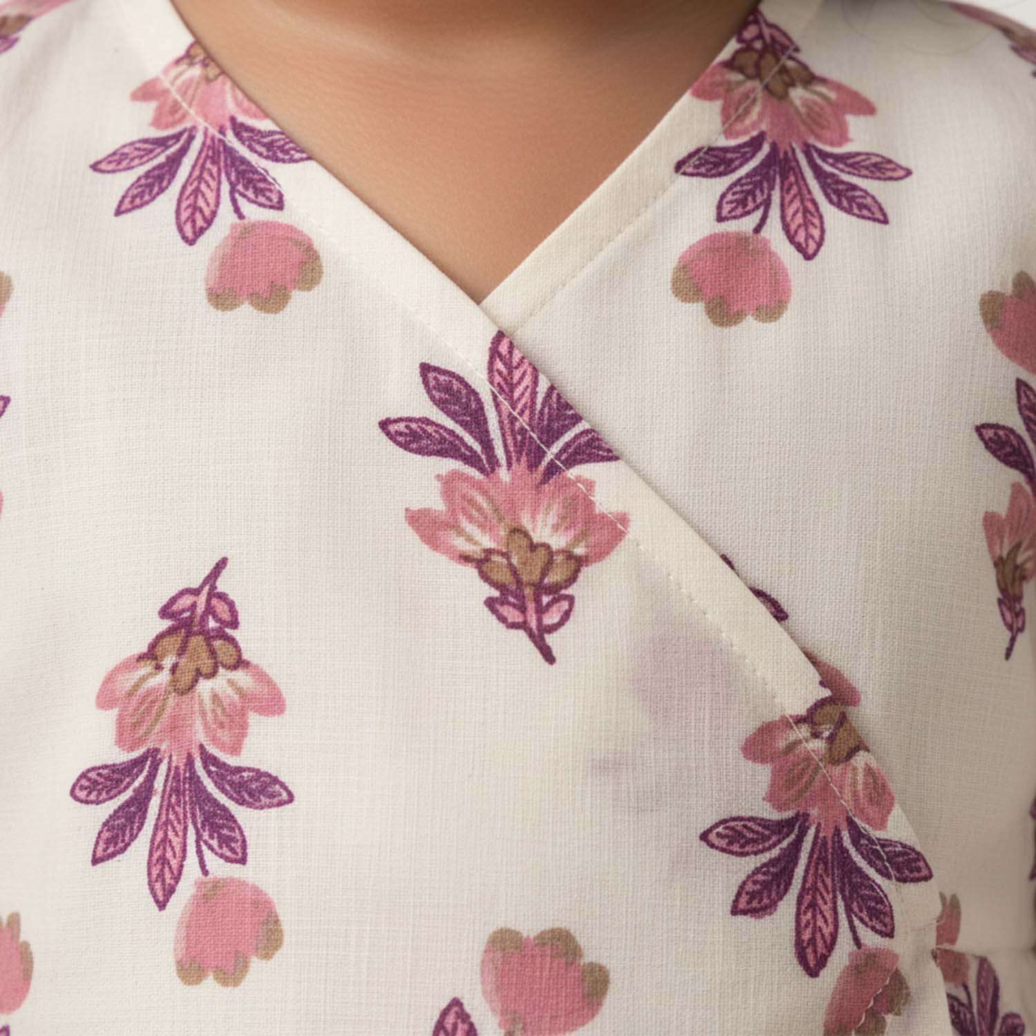 Baby Moo Tulip Print Cotton Top & Pant Set - White