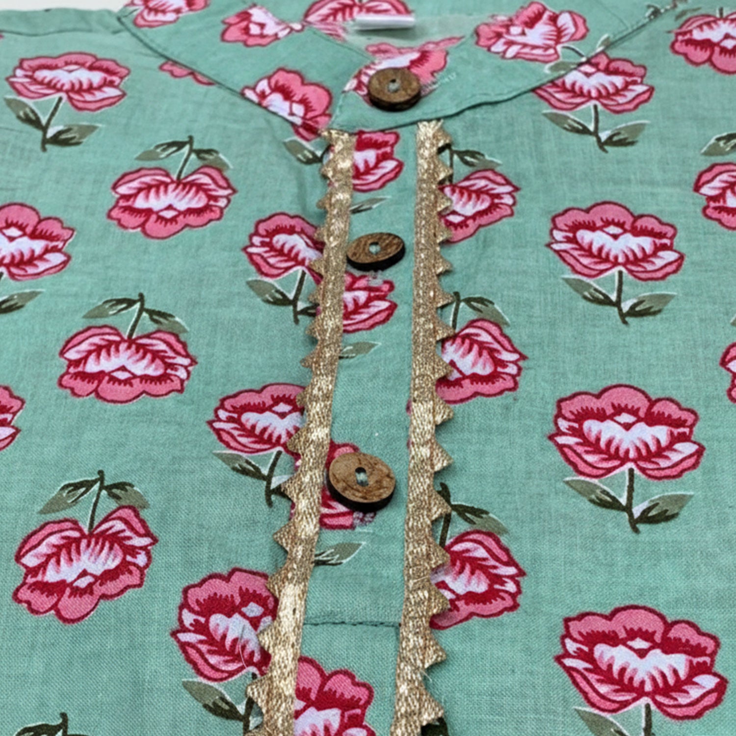 Baby Moo Floral Print Ethnic Boys Kurta Dhoti Set - Light Green