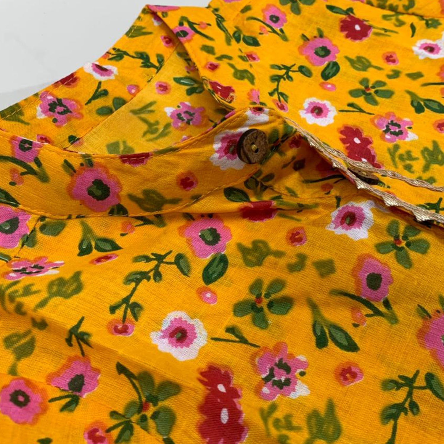 Baby Moo Floral Print Ethnic Boys Kurta Dhoti Set - Yellow