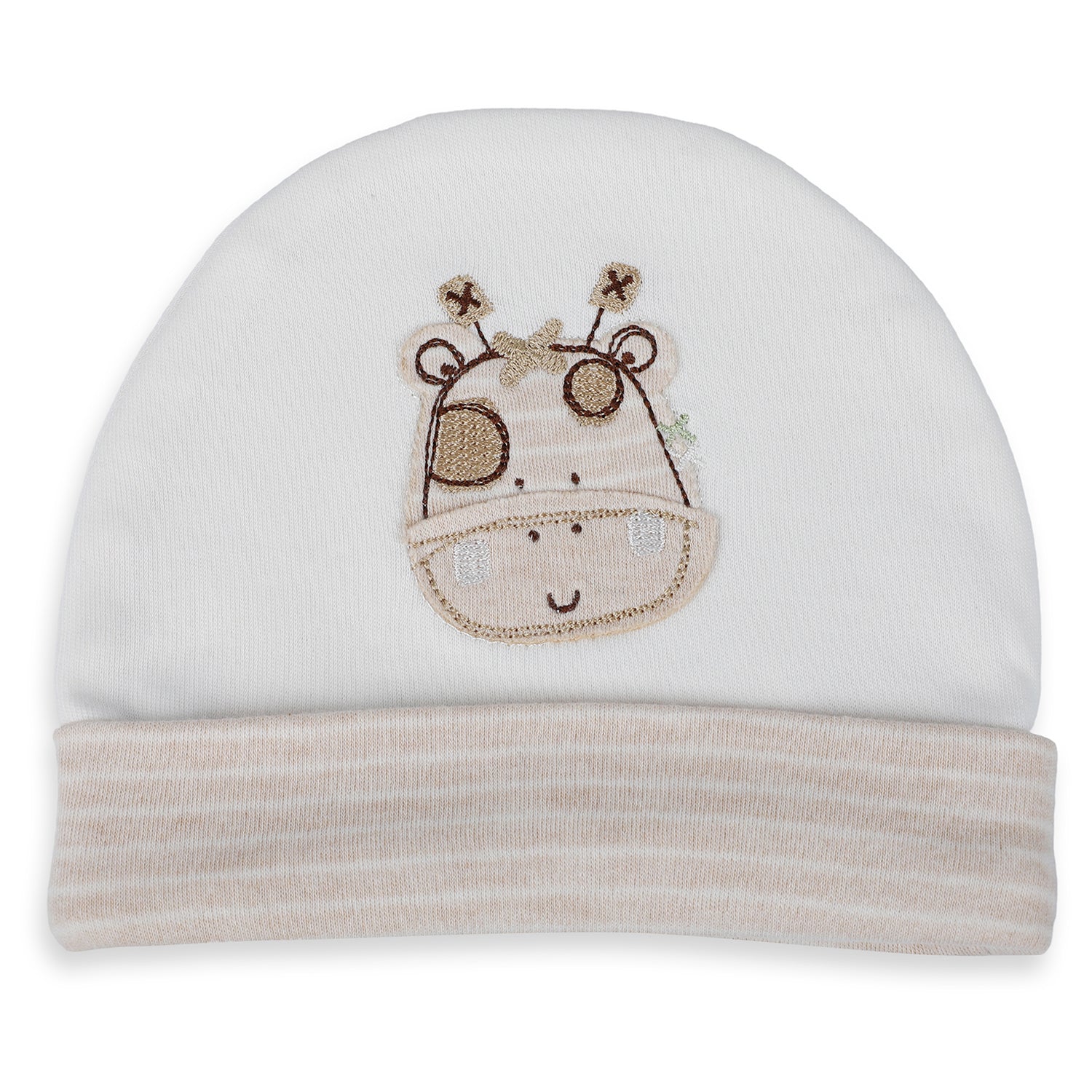 Baby Moo Giraffe Organic Soft Cotton Cap - White - Baby Moo