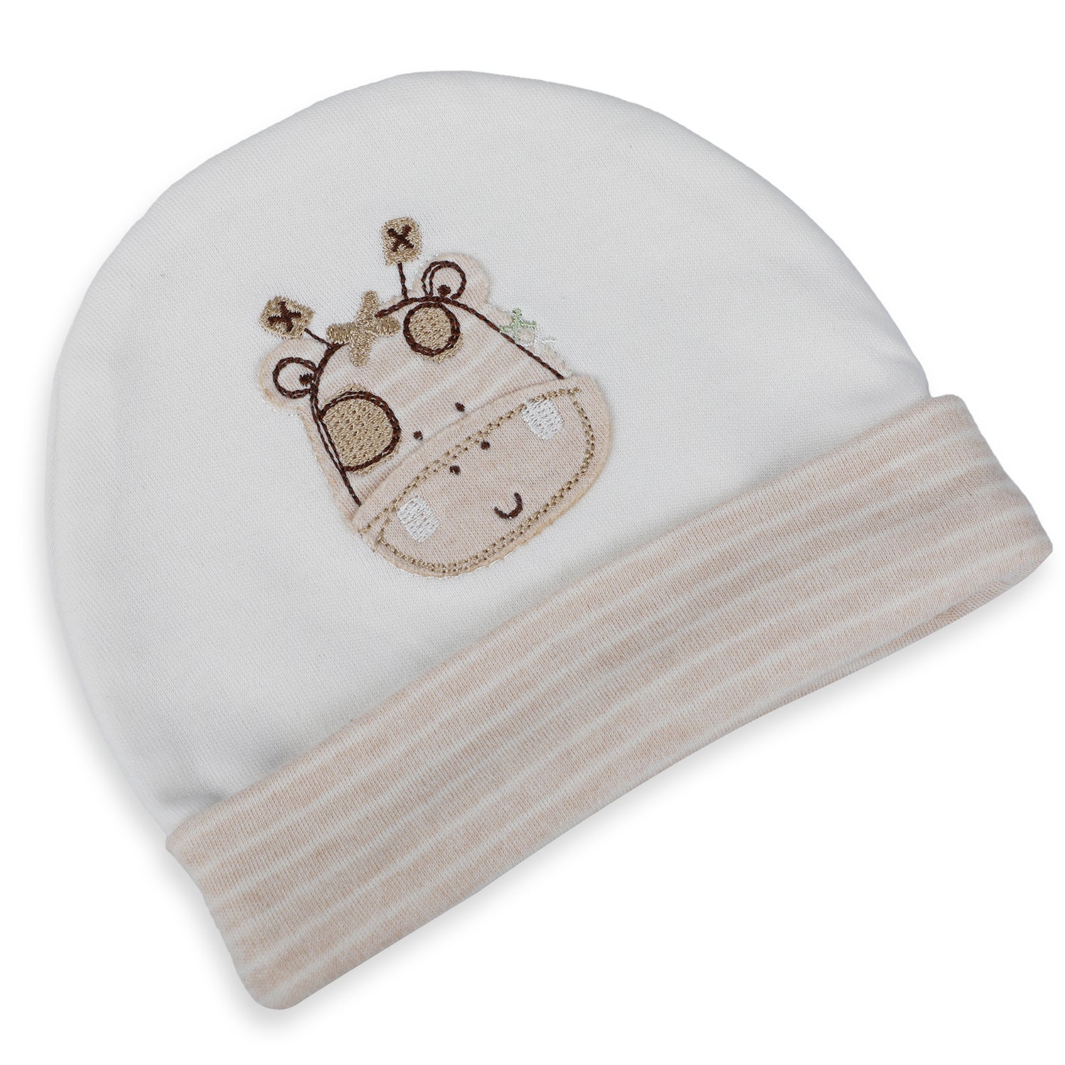Baby Moo Giraffe Organic Soft Cotton Cap - White - Baby Moo