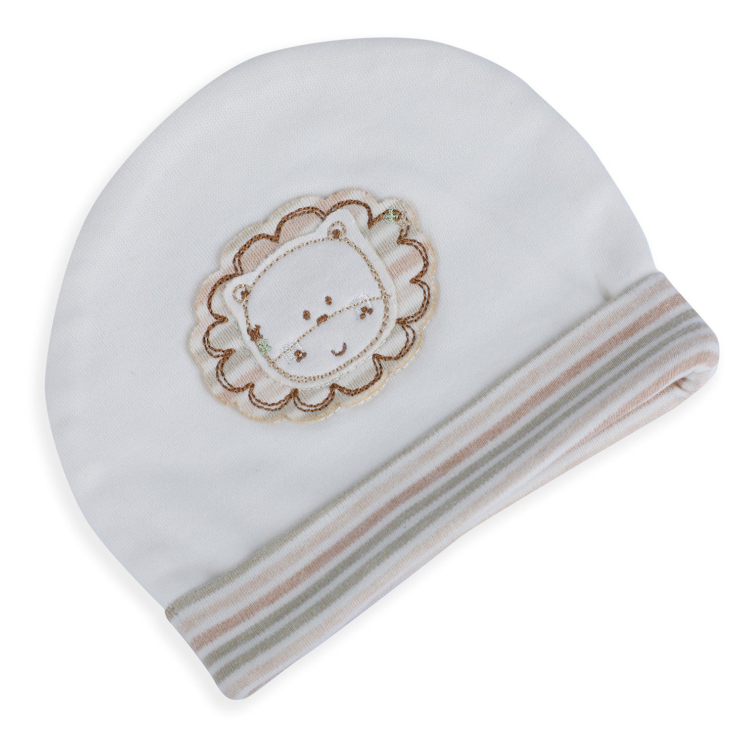 Baby Moo Forest Lion Organic Soft Cotton Cap - White - Baby Moo