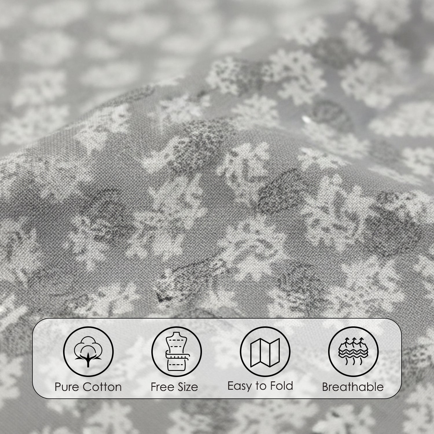 Baby Moo Printed Infant Feeding Nursing Cover - Grey