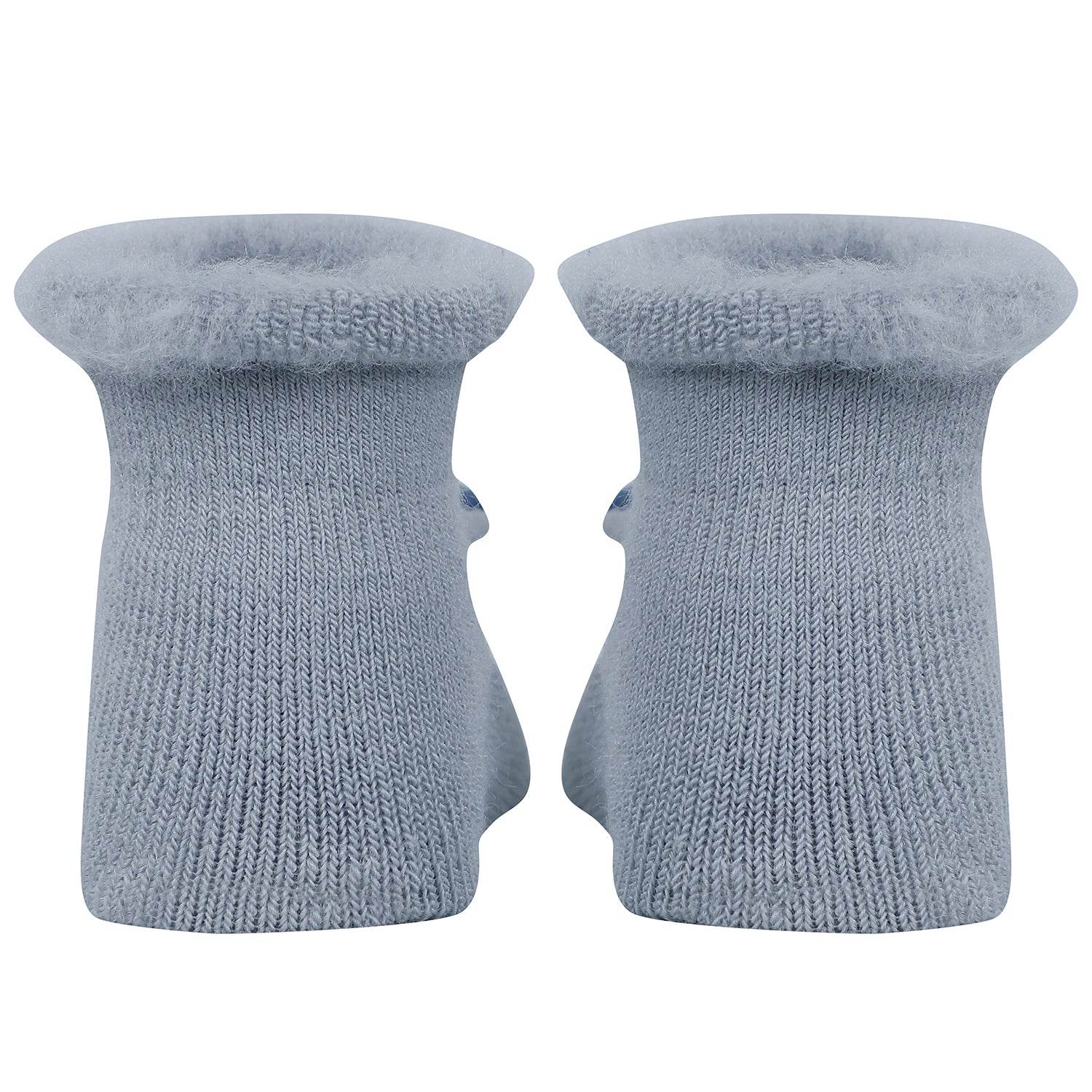 Baby Moo 3D Bunny Home Anti-Skid Socks Pack of 2 - Peach, Blue