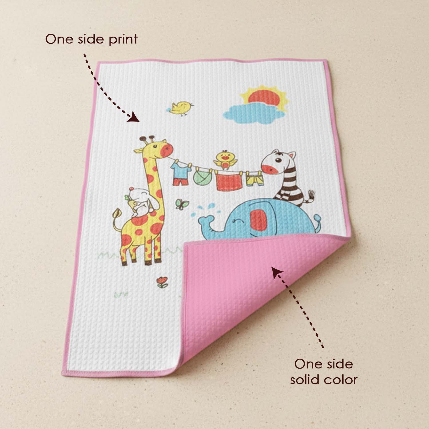Baby Moo Animal Laundry Day Air Filled Waterproof Massage Mat - Pink