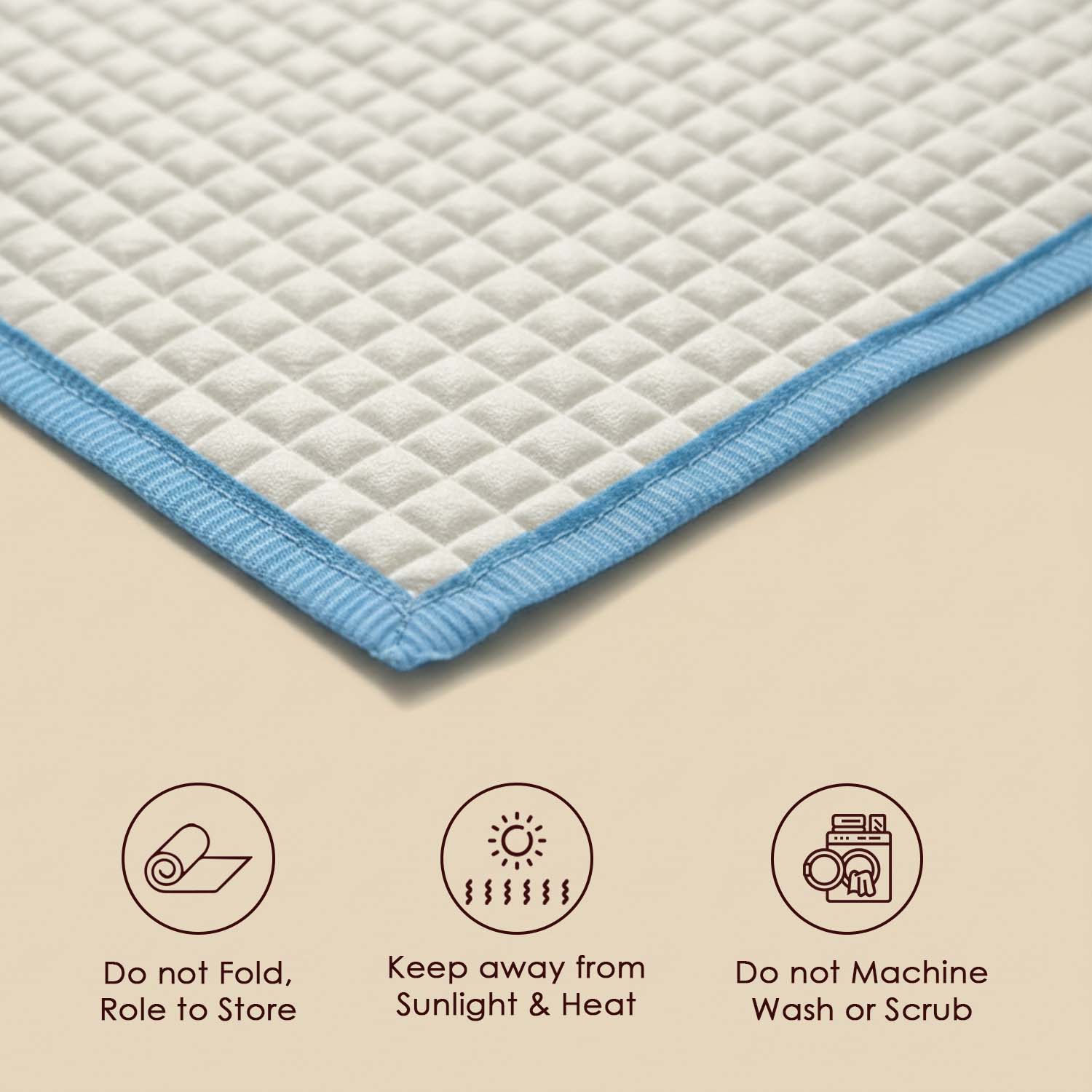 Baby Moo Elephant Giraffe Friends Air Filled Waterproof Massage Mat - Blue