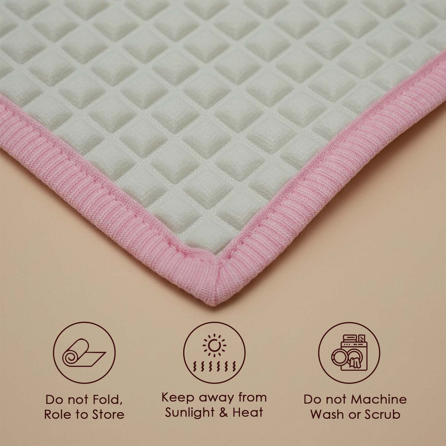 Baby Moo Rabbit Strawberry Cake Air Filled Waterproof Massage Mat - Pink