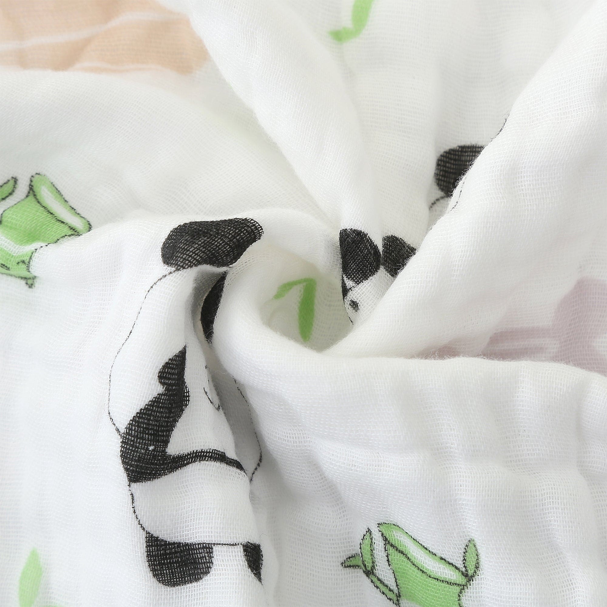 Baby Moo Little Panda 100% Muslin Cotton 6 Layer Breathable Blanket - Orange