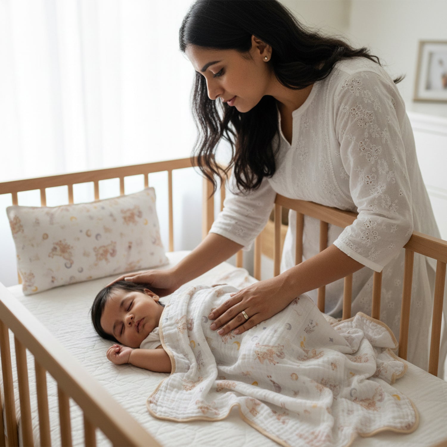 Baby Moo Magical World 6 Layer Muslin Blanket - White