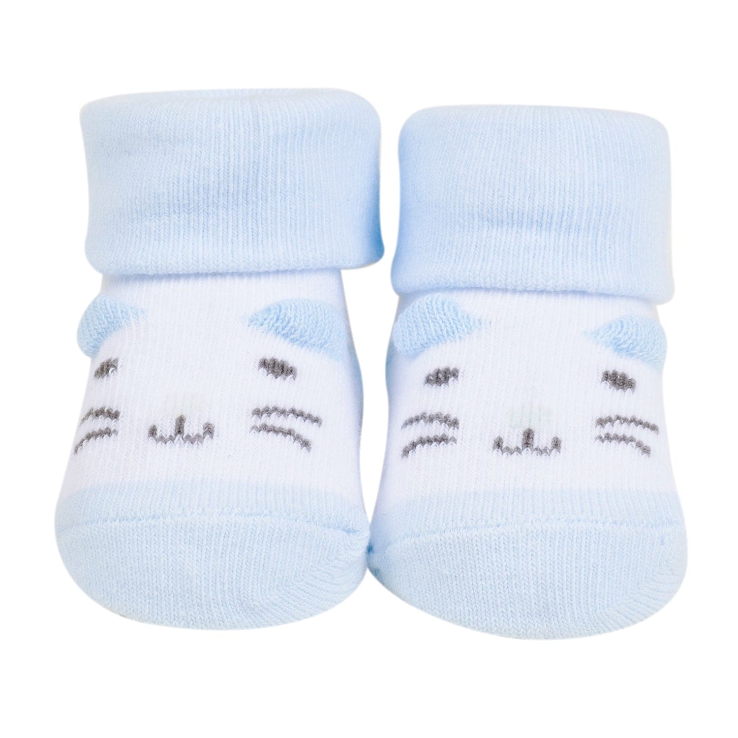Baby Moo 3D Elephant Kitty Cotton Ankle Length Infant Dress Up Walking Set of 2 Socks Booties - Blue
