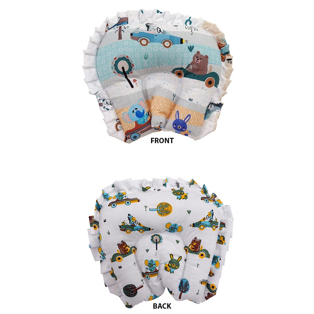 Baby Moo Animal Safari Soft Velvet U Pillow, 2 Side Bolsters Mattress Set - Yellow - Baby Moo