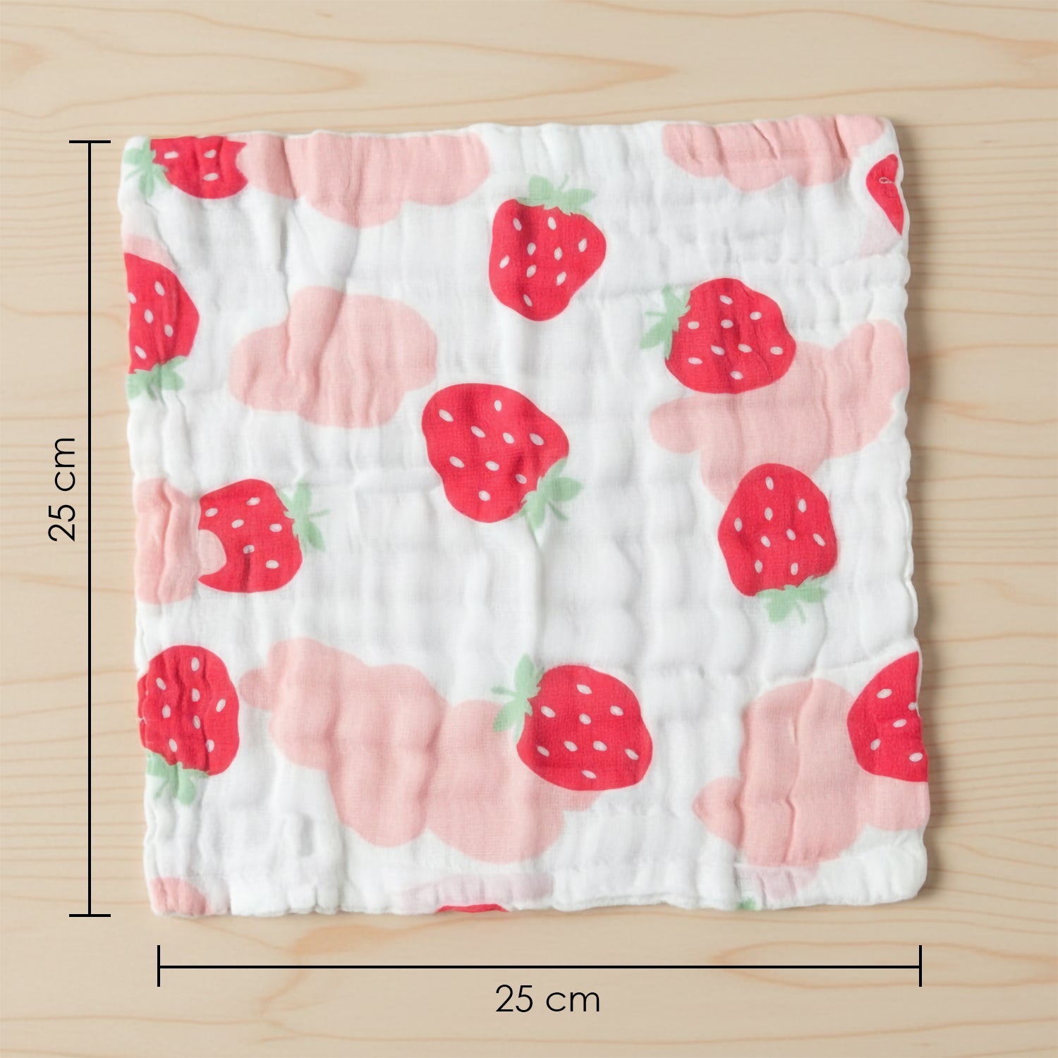 Baby Moo Fruity Fauna Printed Pack of 3 Soft Hankies Multipurpose Wash Cloth Muslin Napkin - White