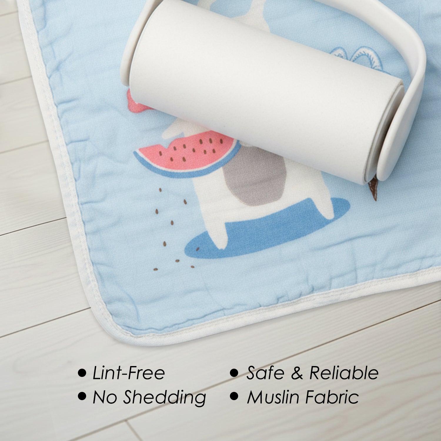 Baby Moo Animal Appetites Pack of 5 Soft Hankies Multipurpose Wash Cloth Muslin Napkin - Blue