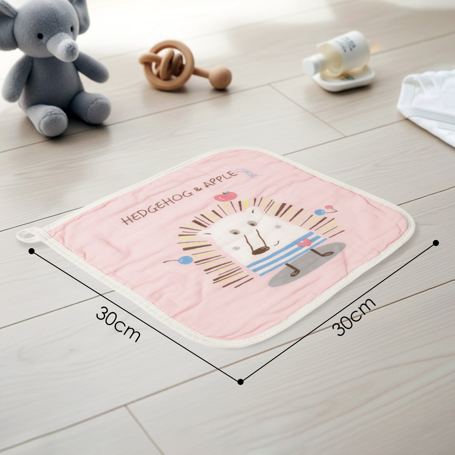 Baby Moo Mom's Love Pack of 5 Soft Hankies Multipurpose Wash Cloth Muslin Napkin - Peach