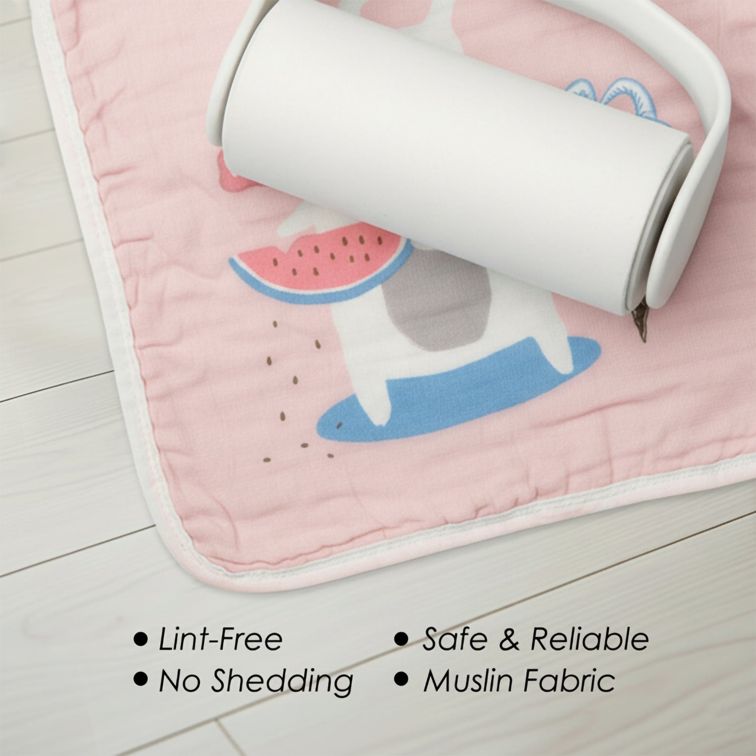 Baby Moo Mom's Love Pack of 5 Soft Hankies Multipurpose Wash Cloth Muslin Napkin - Peach