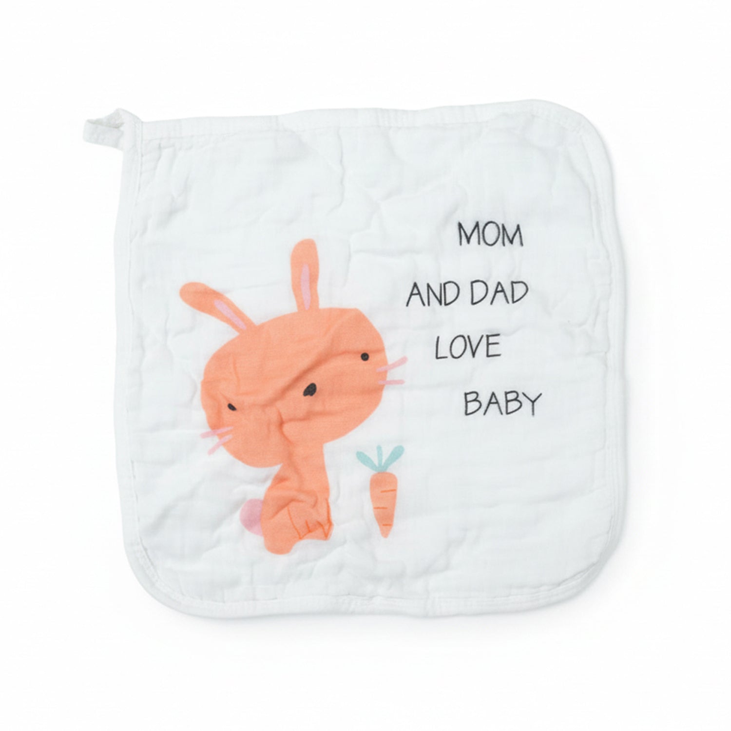 Baby Moo Cartoon Print Pack of 5 Soft Hankies Multipurpose Wash Cloth Muslin Napkin - White