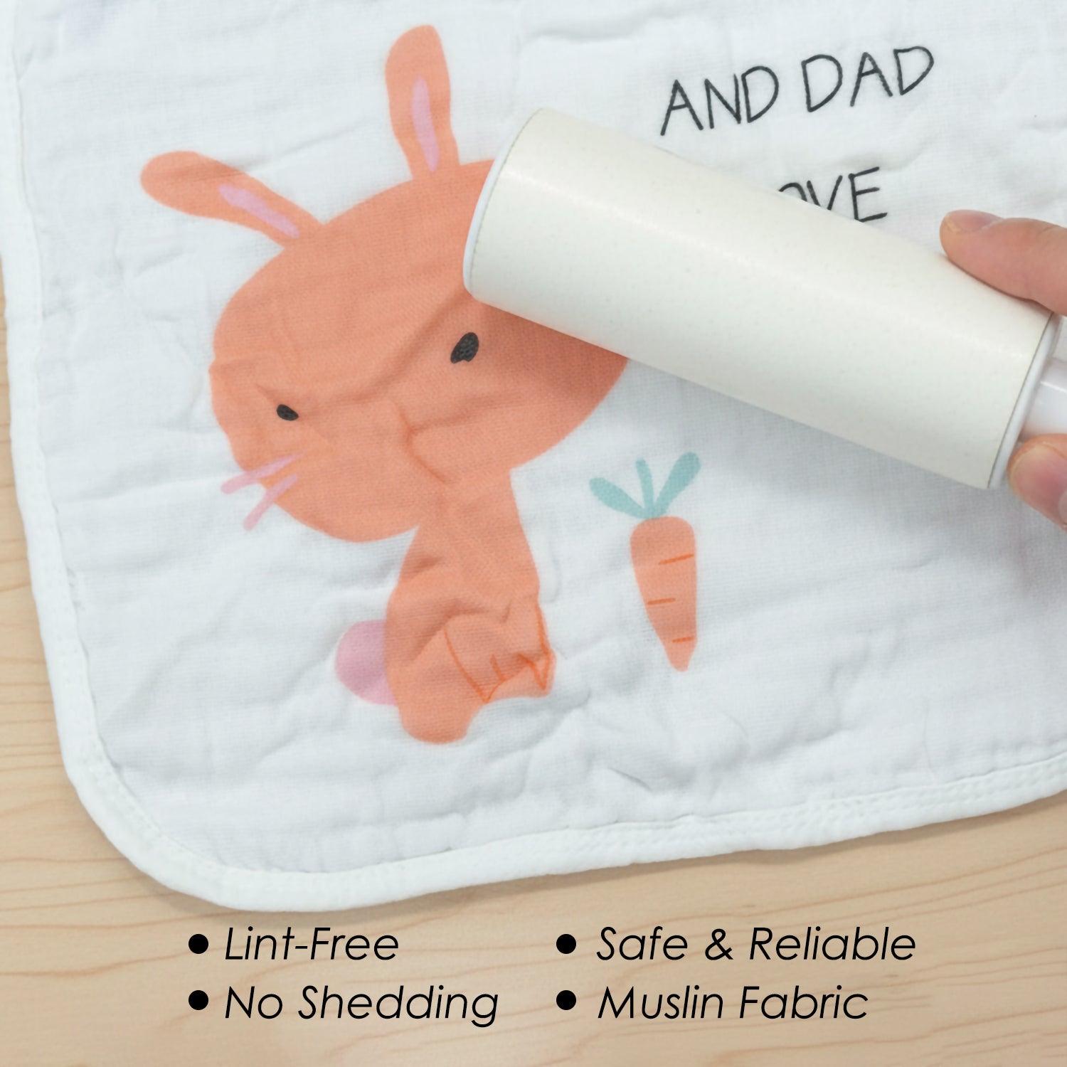 Baby Moo Cartoon Print Pack of 5 Soft Hankies Multipurpose Wash Cloth Muslin Napkin - White