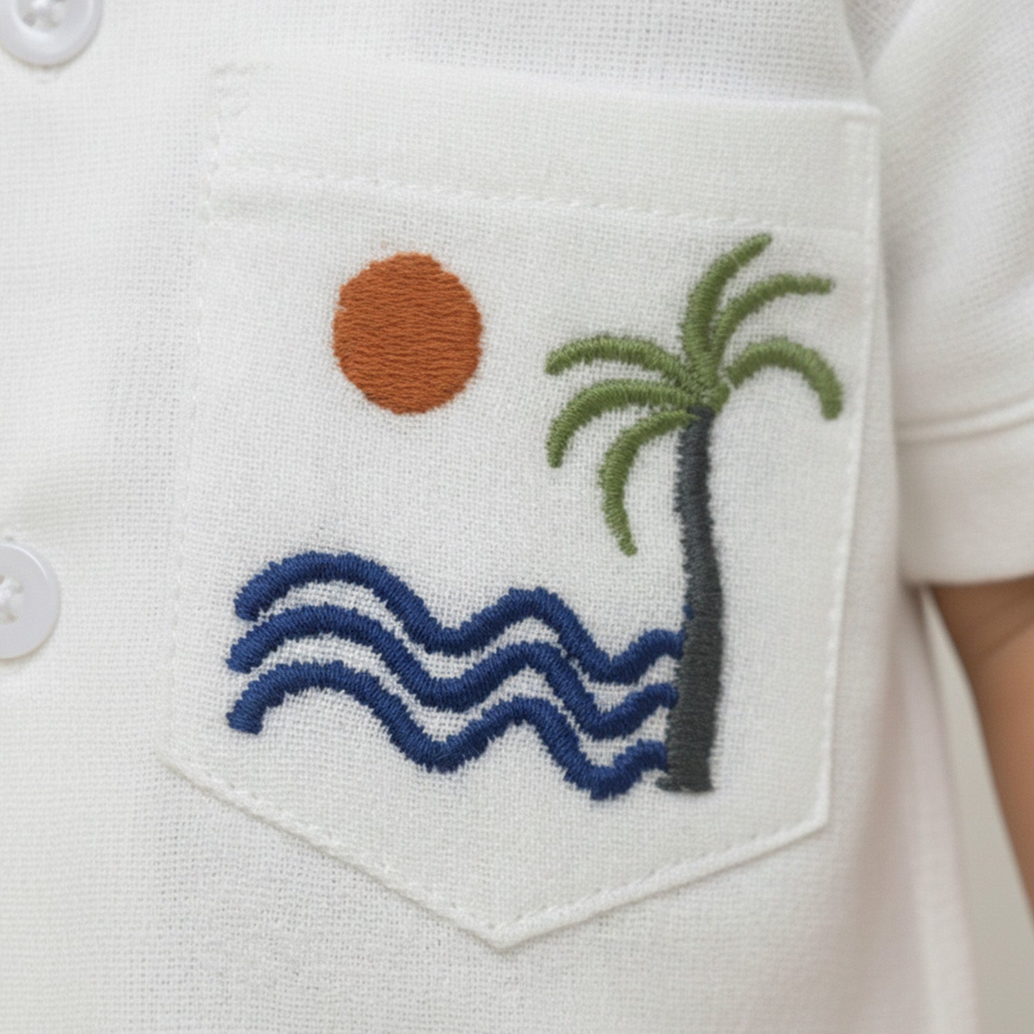 Baby Moo Cotton Half Sleeves Tropical Night Suit - White