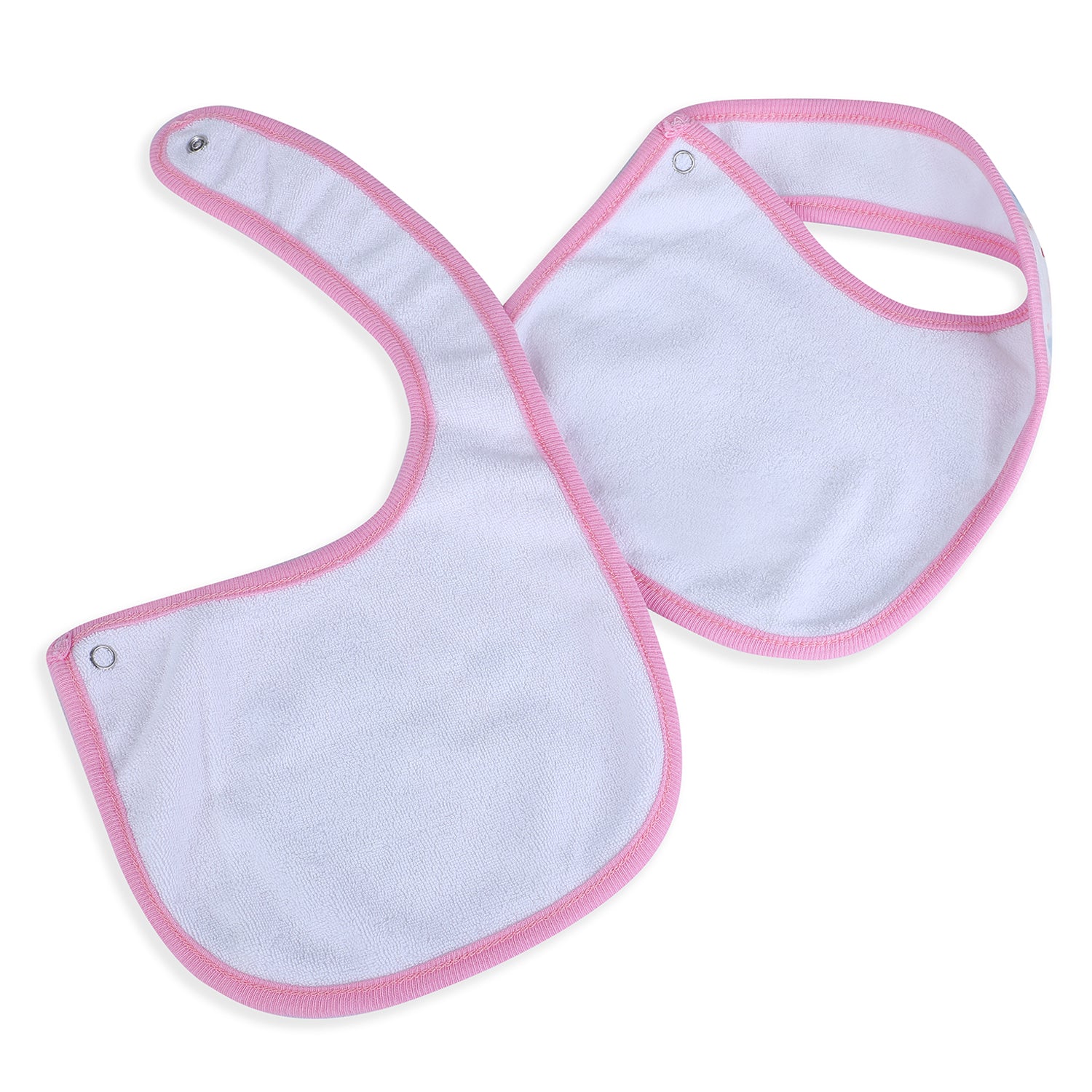 Baby Moo Mama Sheep Floral Cotton 2 Pack Buttoned Feeding Bibs - Pink - Baby Moo