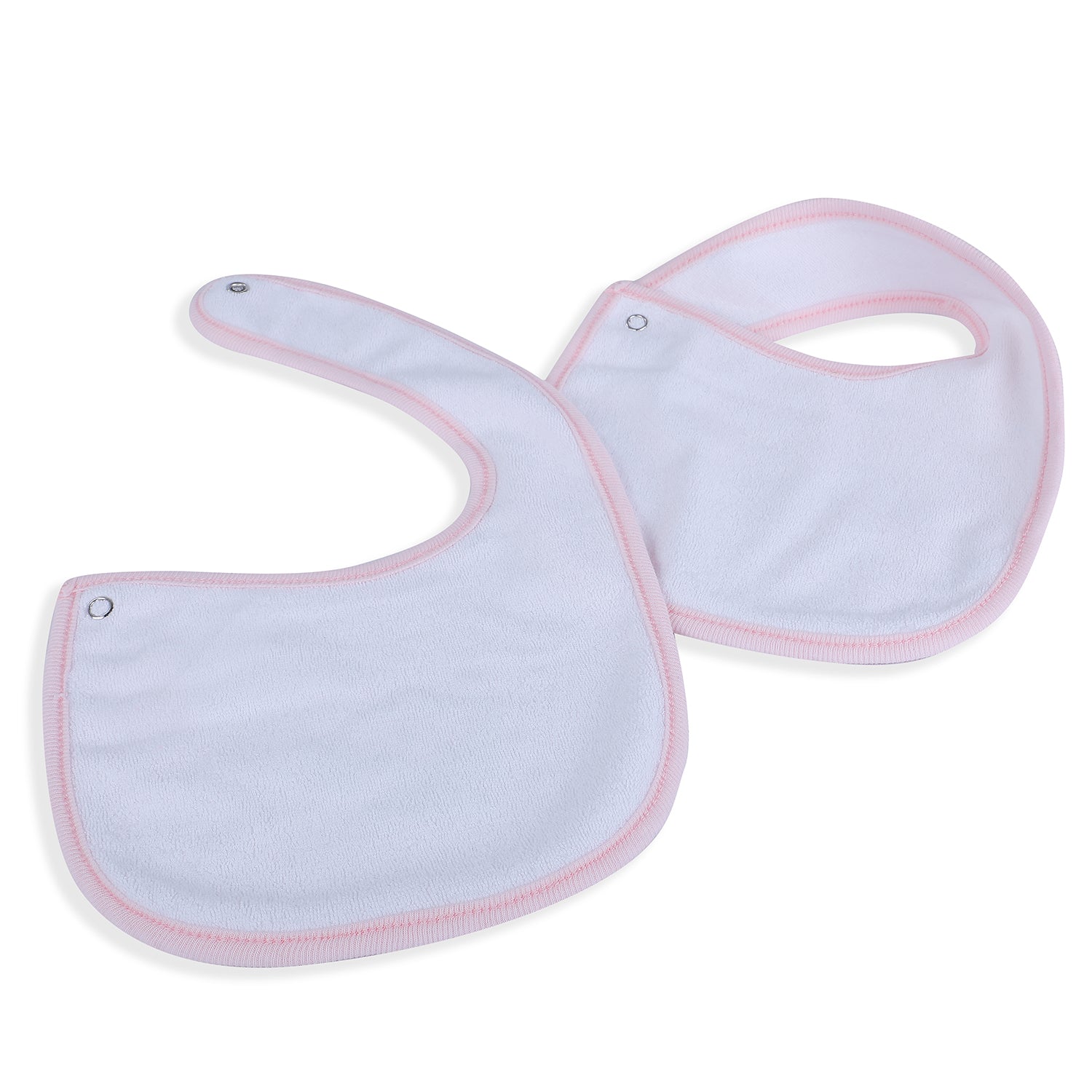 Baby Moo Little Bunny Cotton 2 Pack Buttoned Feeding Bibs - Pink - Baby Moo