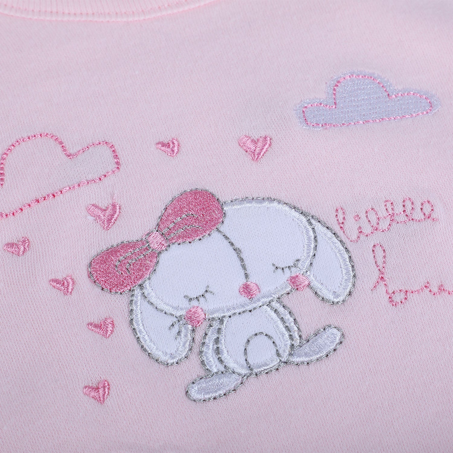 Baby Moo Little Bunny Cotton 2 Pack Buttoned Feeding Bibs - Pink - Baby Moo