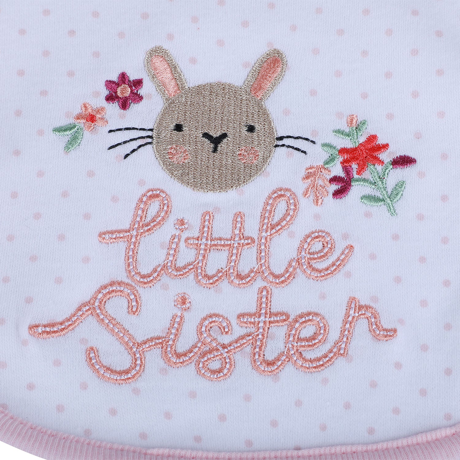 Baby Moo Little Sister Cotton 2 Pack Buttoned Feeding Bibs - Pink - Baby Moo