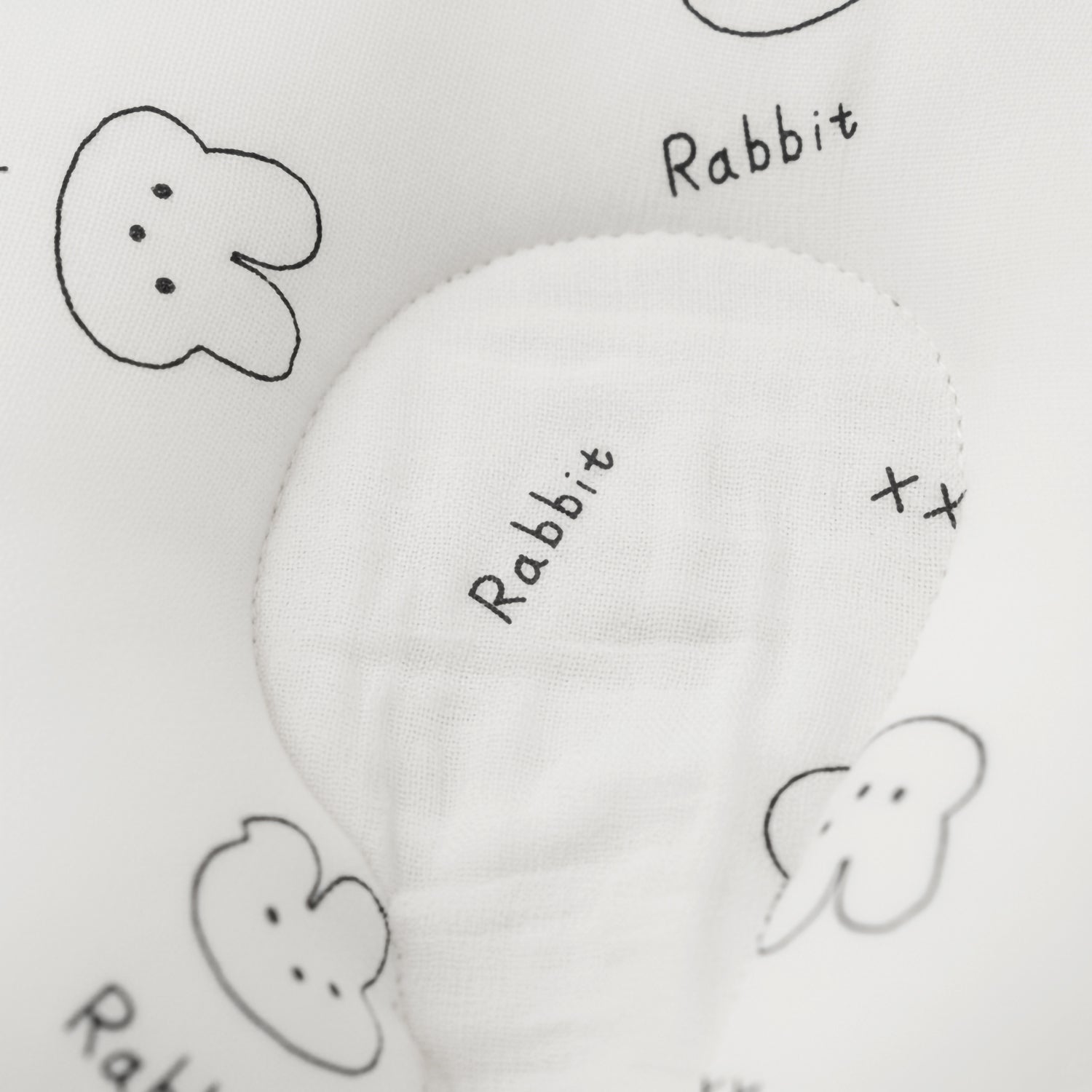 Baby Moo 3D Ear Rabbit Muslin Head Shaping Neck Support Pillow - White